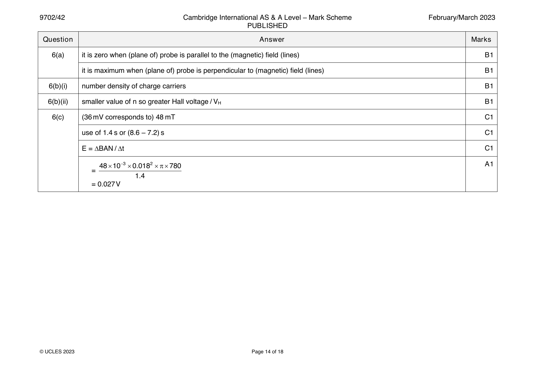 9702-2023-m-42-q06 official mark scheme page