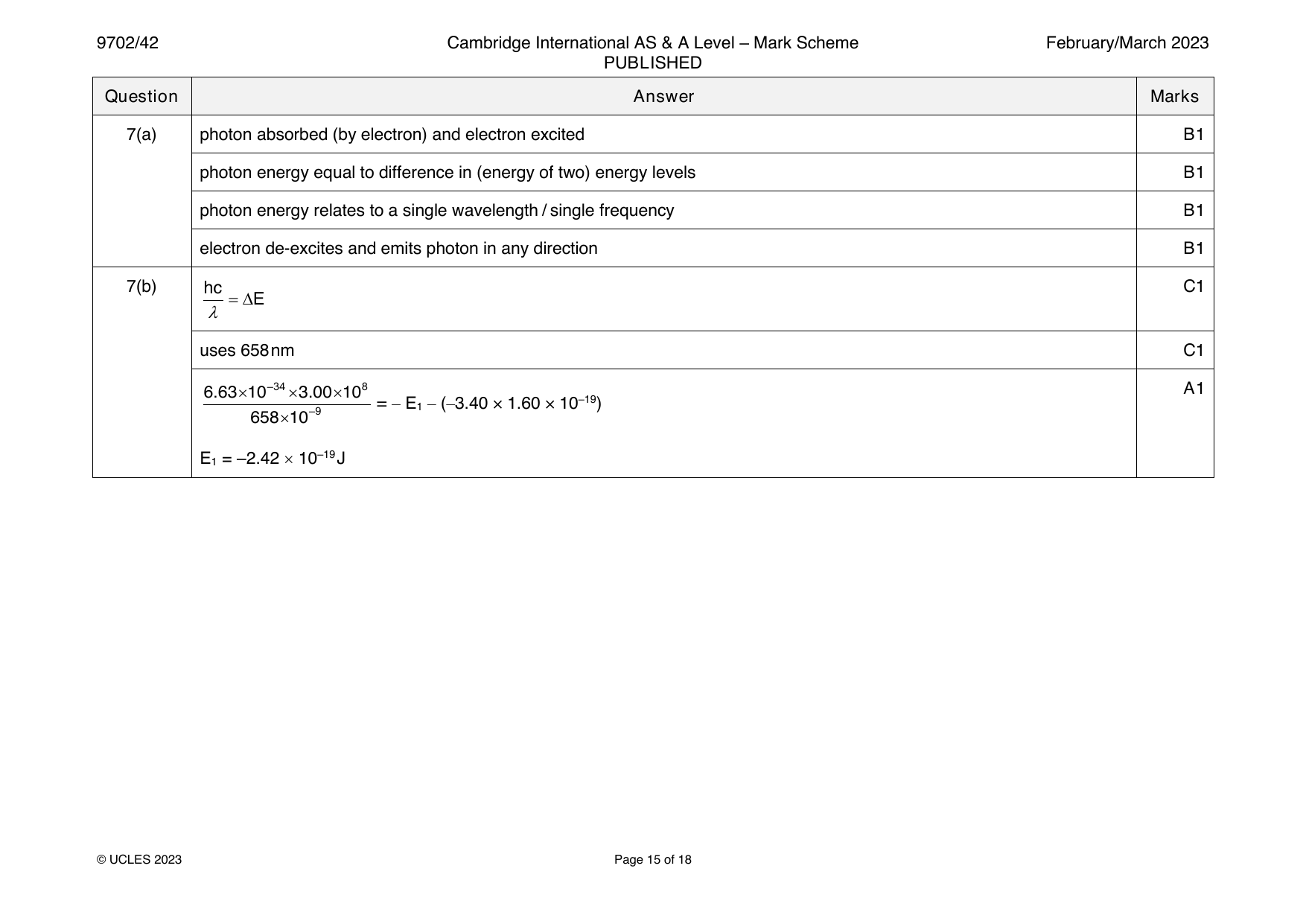 9702-2023-m-42-q07 official mark scheme page