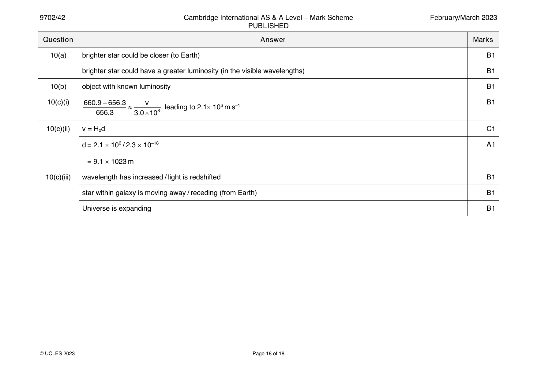 9702-2023-m-42-q10 official mark scheme page