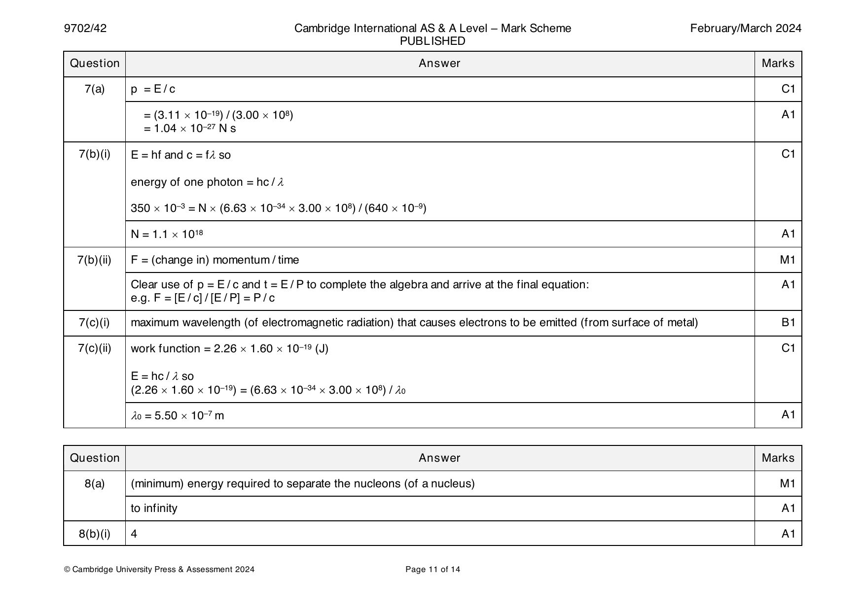 9702-2024-m-42-q07 official mark scheme page