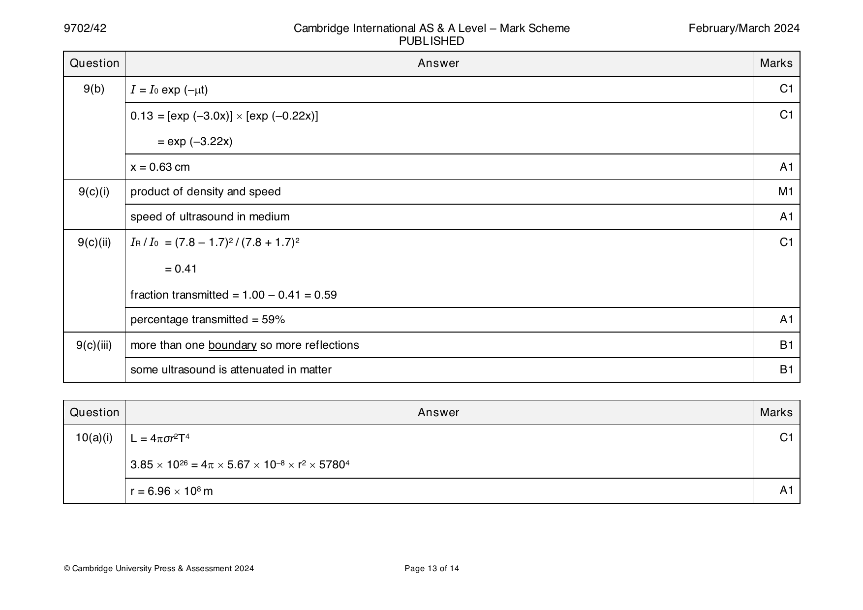 9702-2024-m-42-q09 official mark scheme page