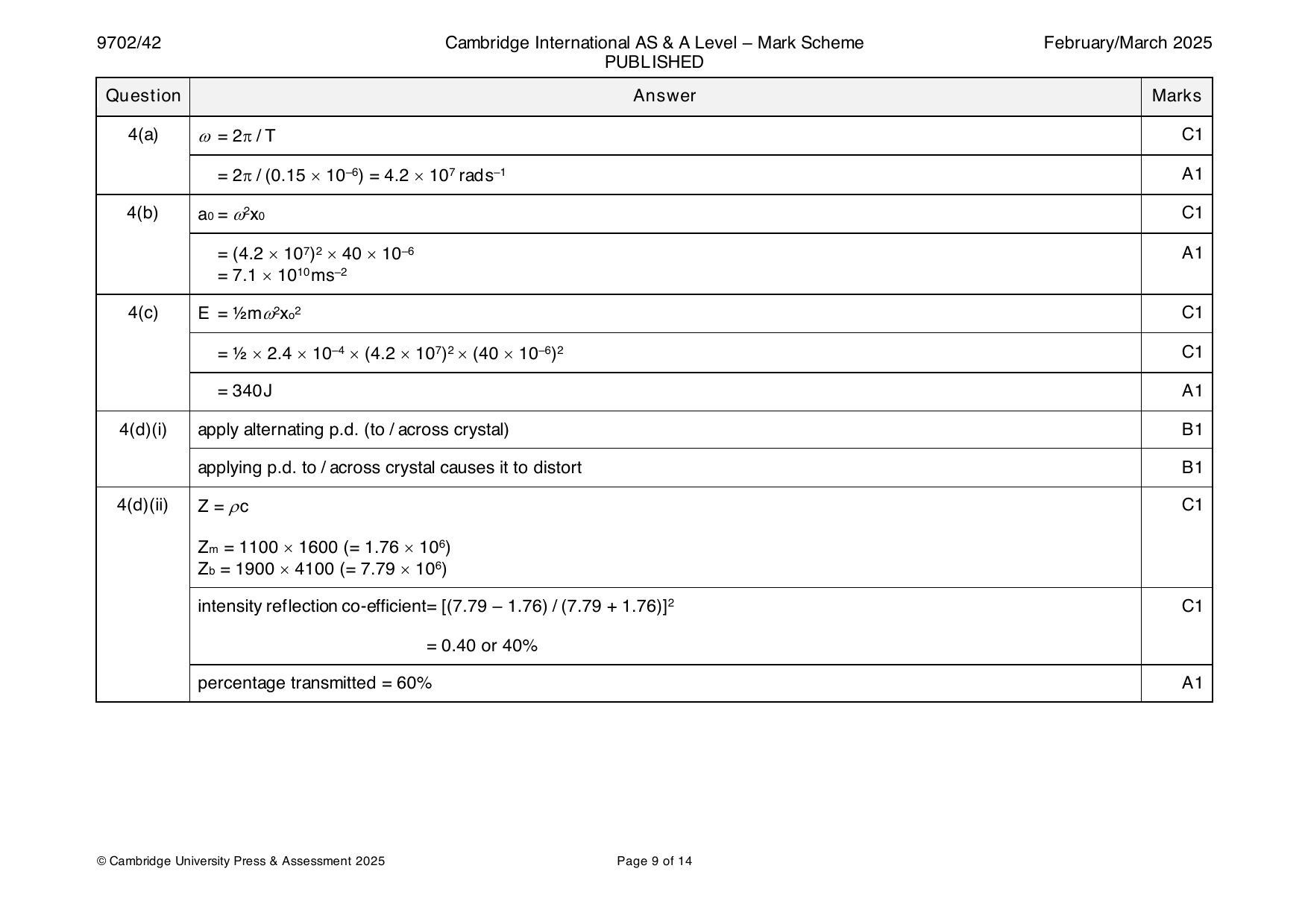9702-2025-m-42-q04 official mark scheme page