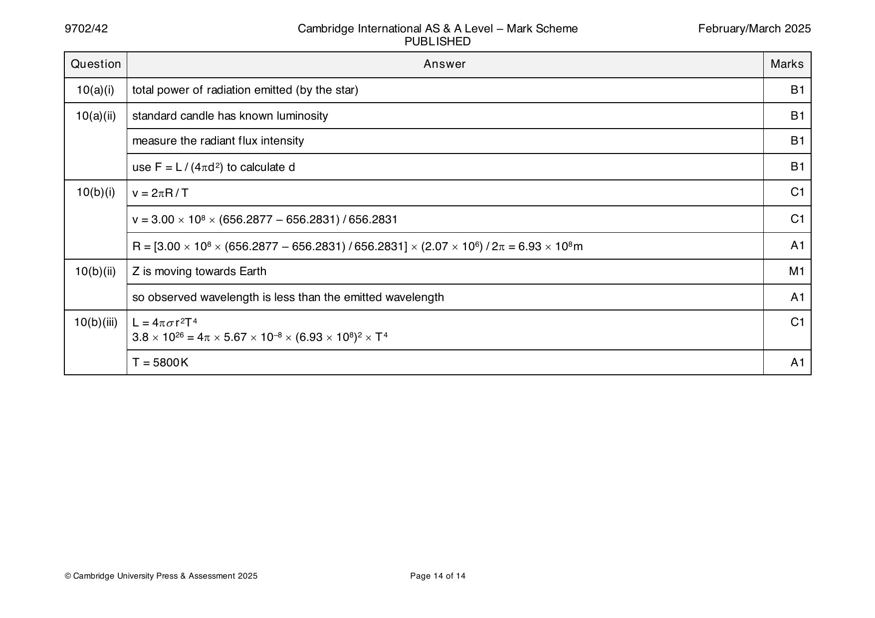 9702-2025-m-42-q10 official mark scheme page