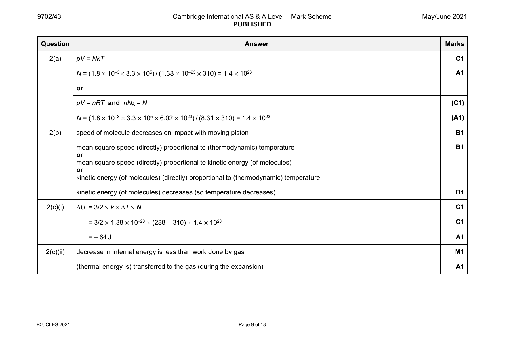 9702-2021-mj-43-q02 official mark scheme page