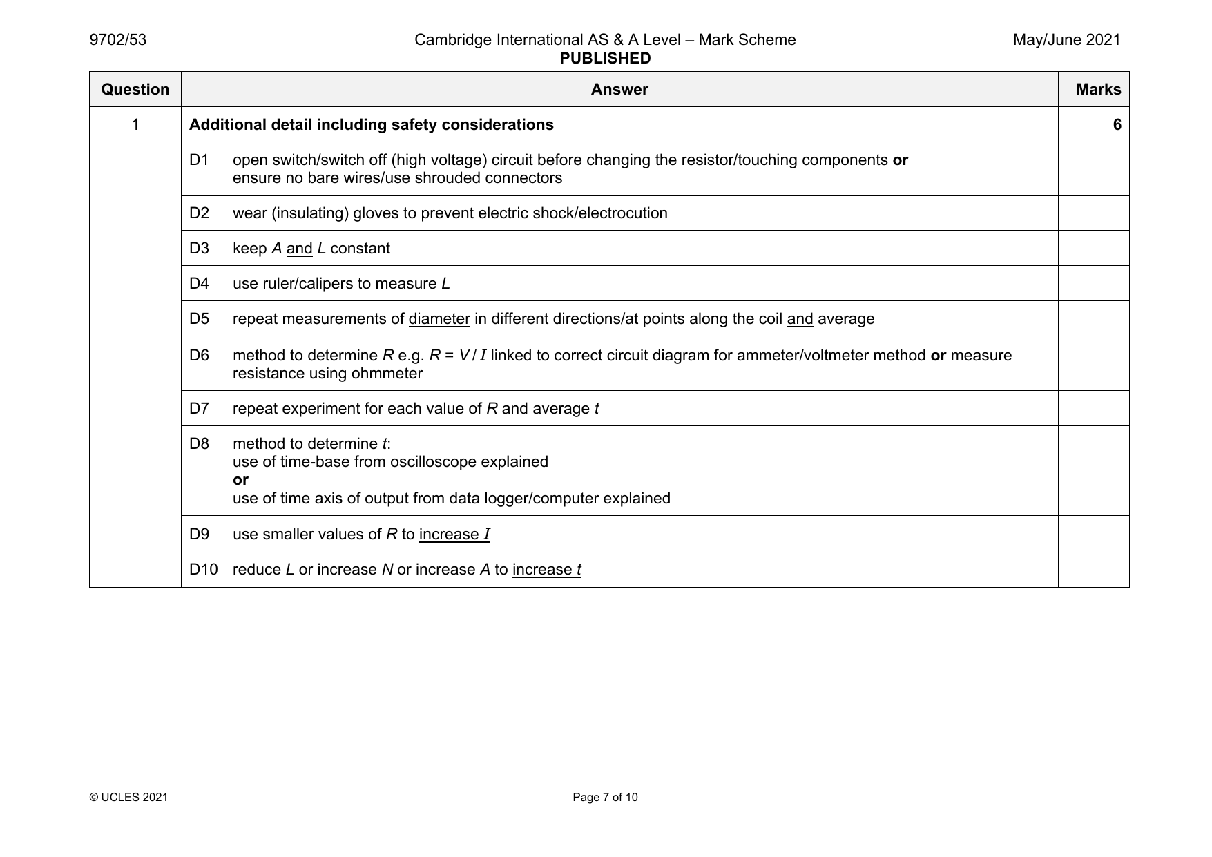 9702-2021-mj-53-q01 official mark scheme page