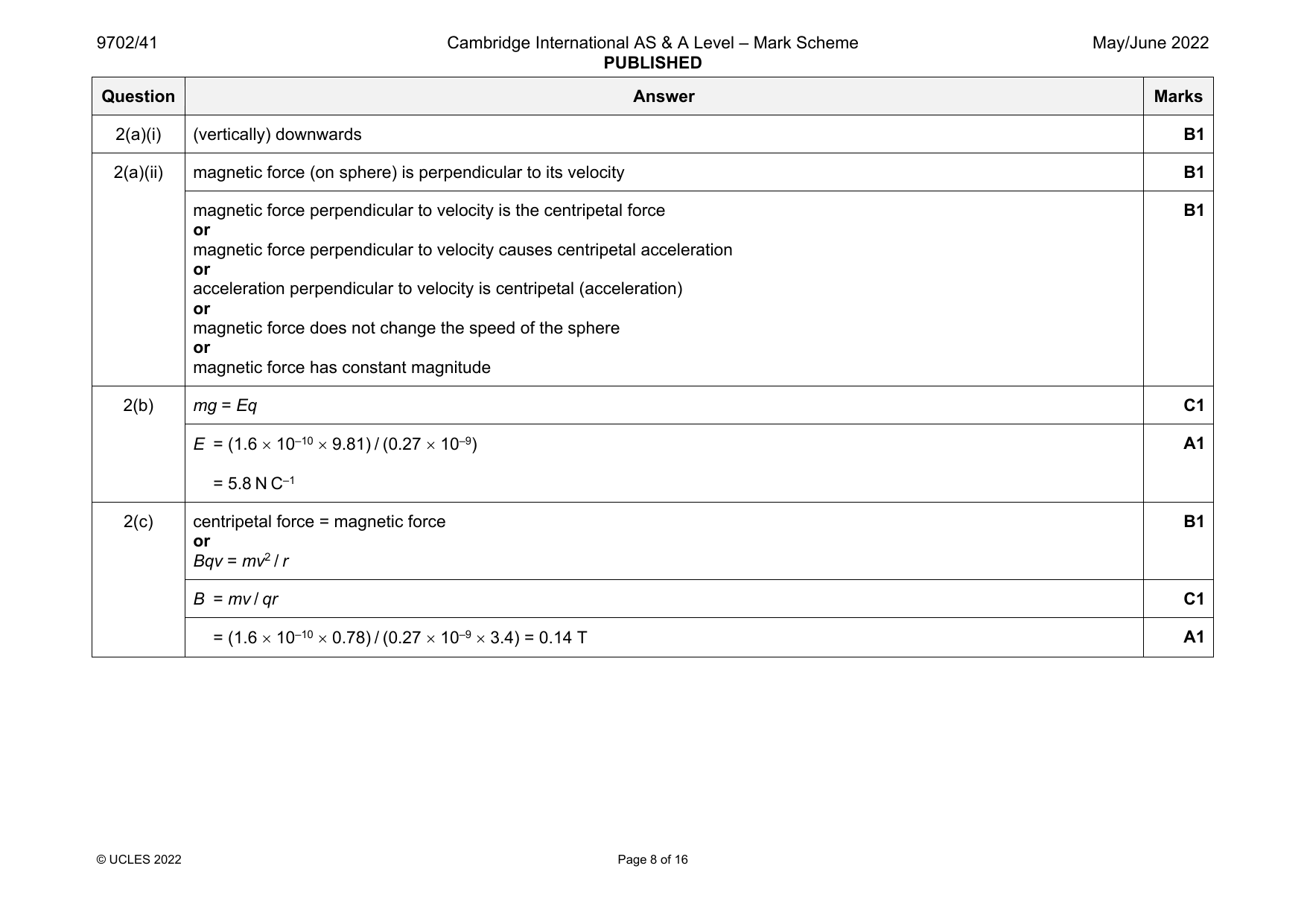 9702-2022-mj-41-q02 official mark scheme page