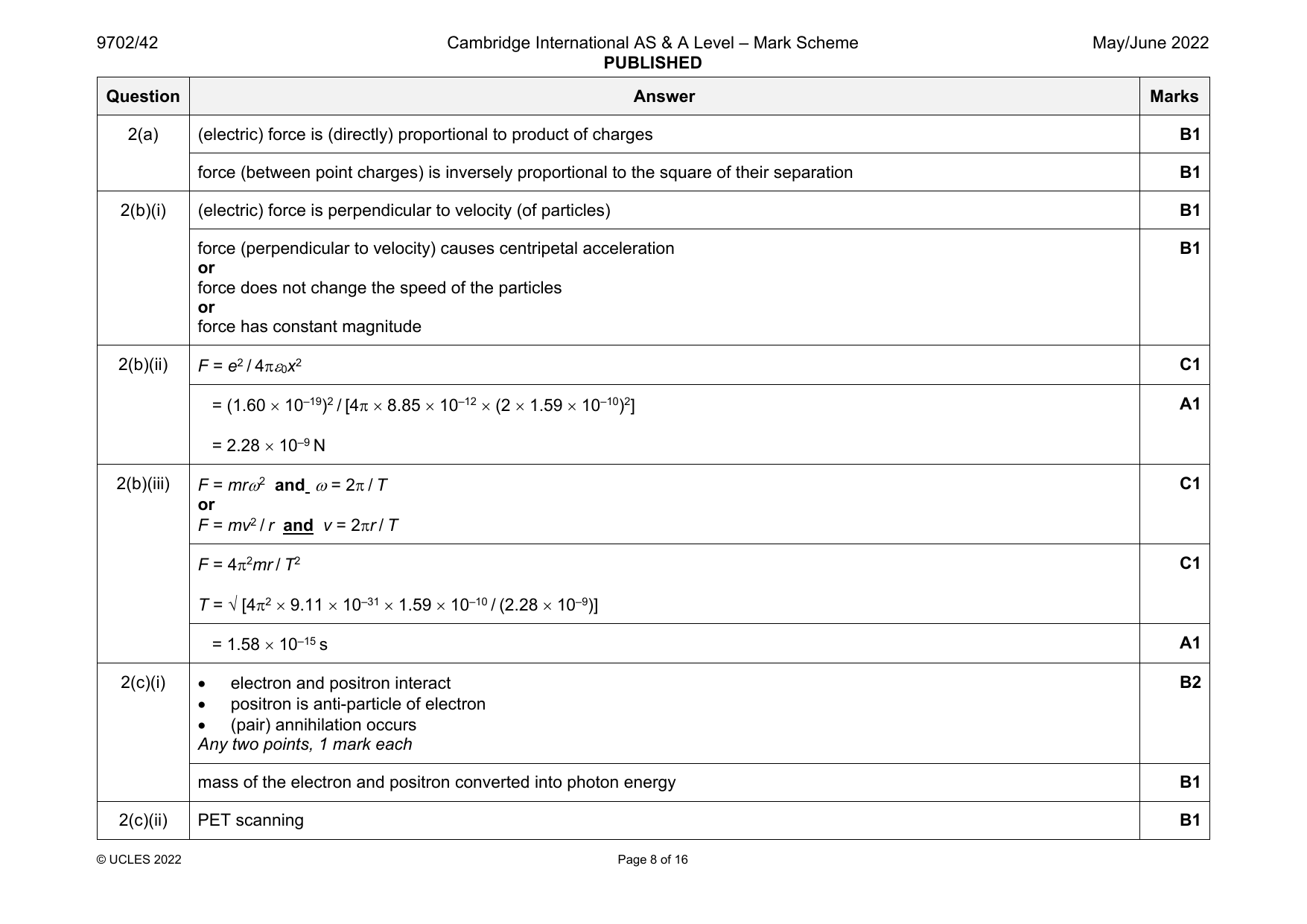 9702-2022-mj-42-q02 official mark scheme page