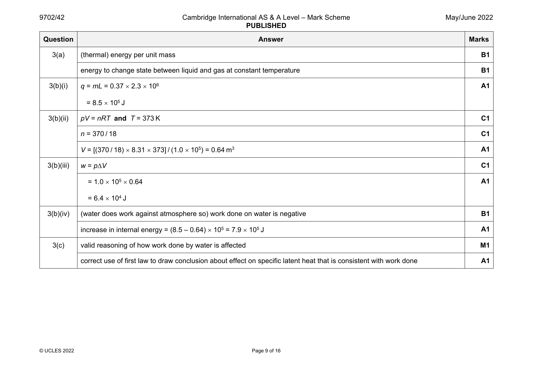 9702-2022-mj-42-q03 official mark scheme page