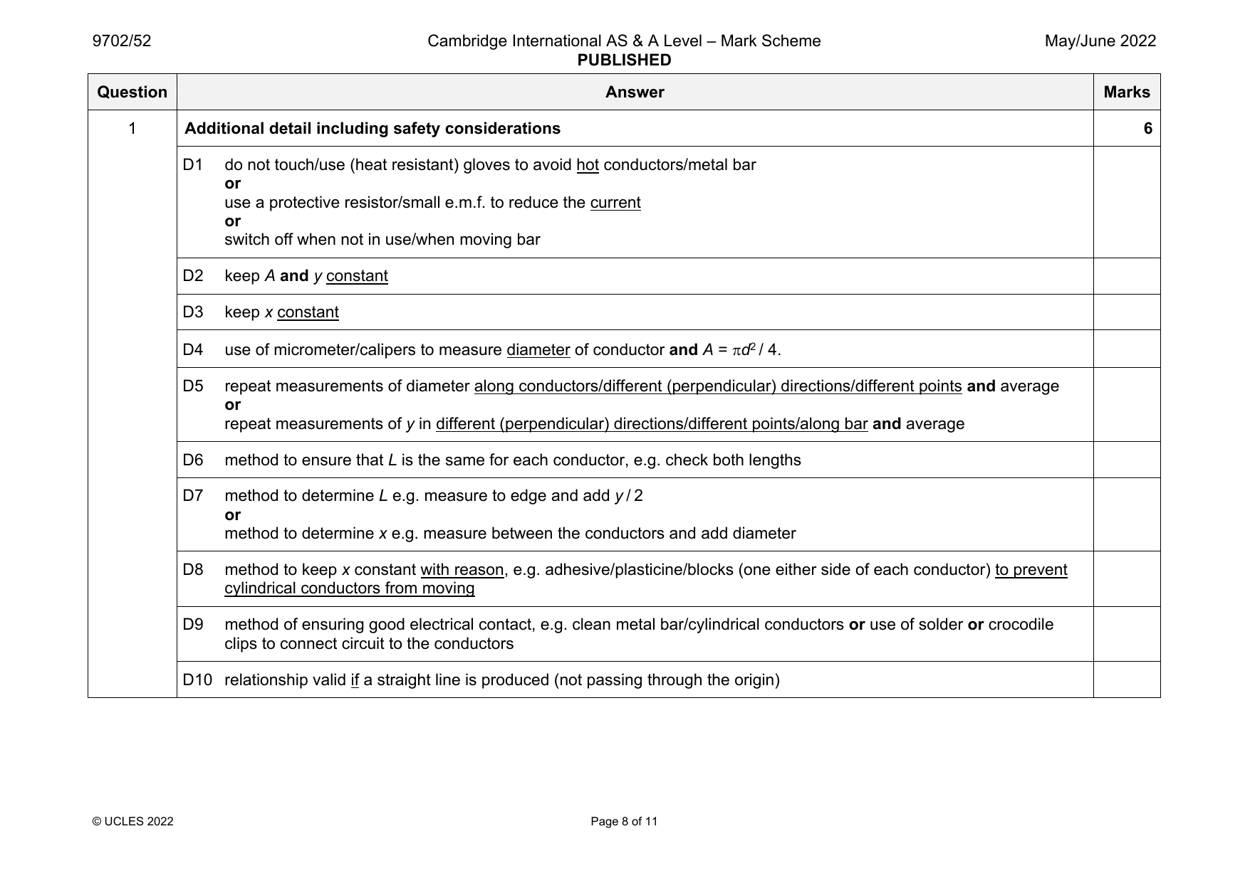 9702-2022-mj-52-q02 official mark scheme page