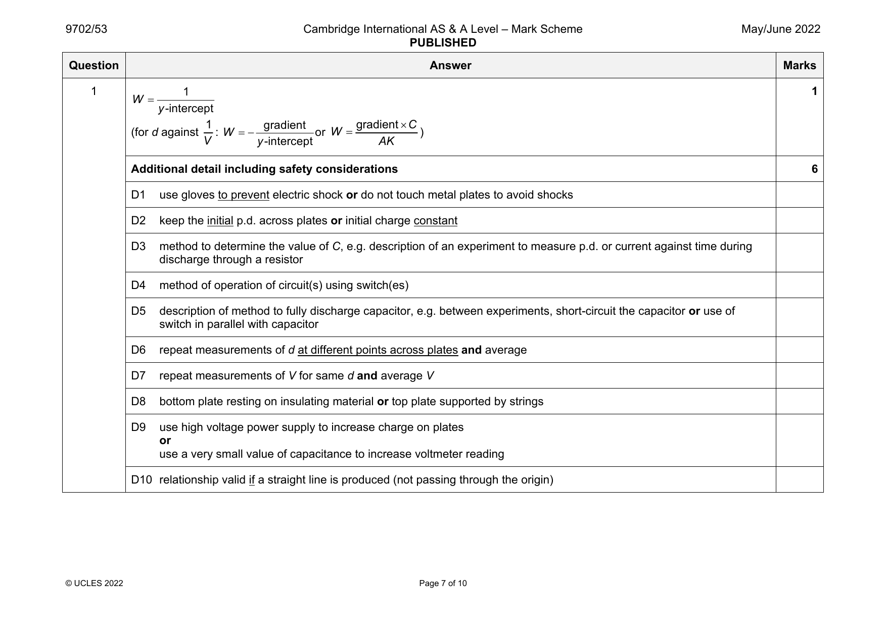 9702-2022-mj-53-q01 official mark scheme page