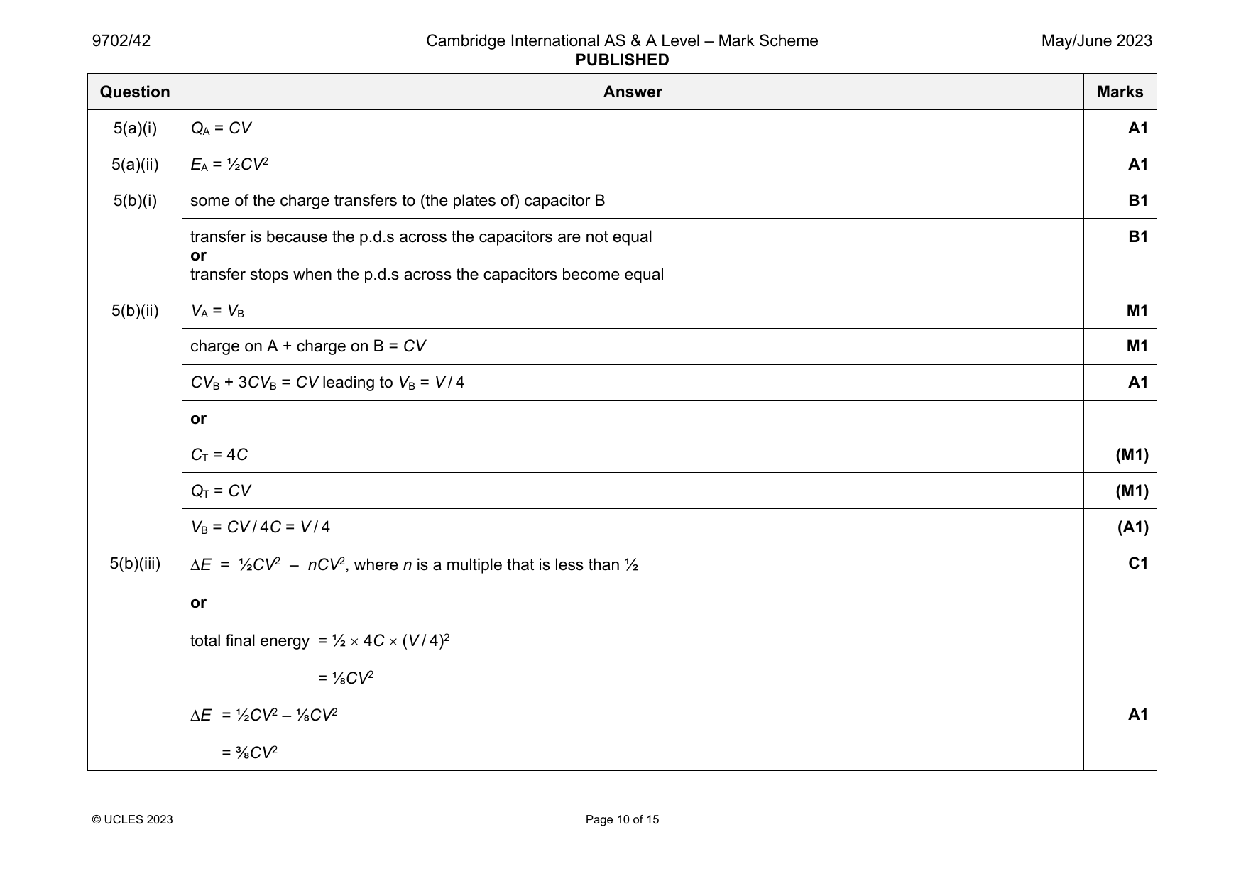 9702-2023-mj-42-q05 official mark scheme page
