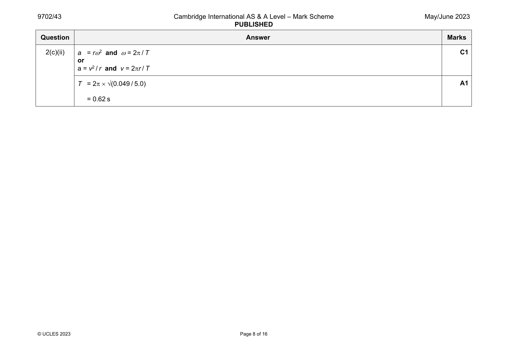 9702-2023-mj-43-q02 official mark scheme page