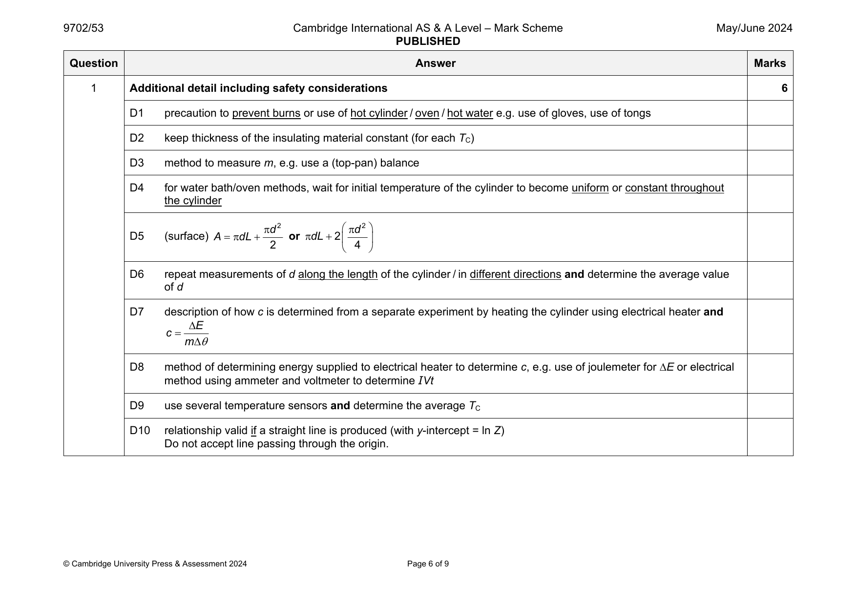9702-2024-mj-53-q01 official mark scheme page