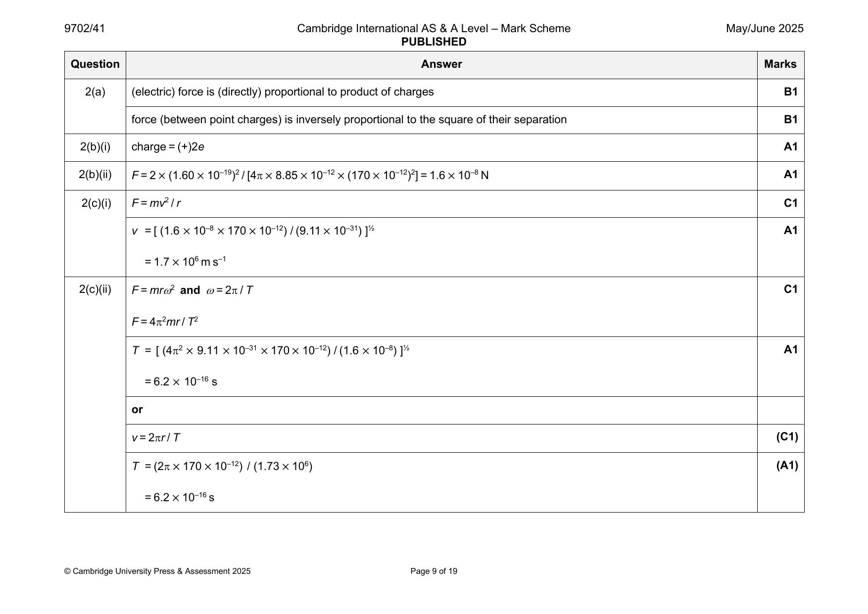 9702-2025-mj-41-q02 official mark scheme page
