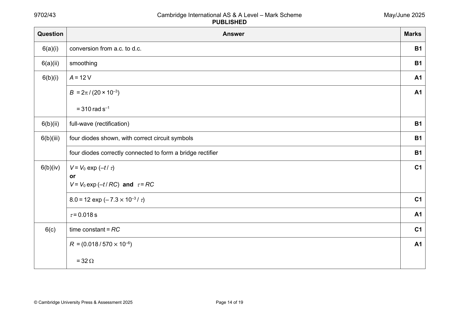 9702-2025-mj-43-q06 official mark scheme page
