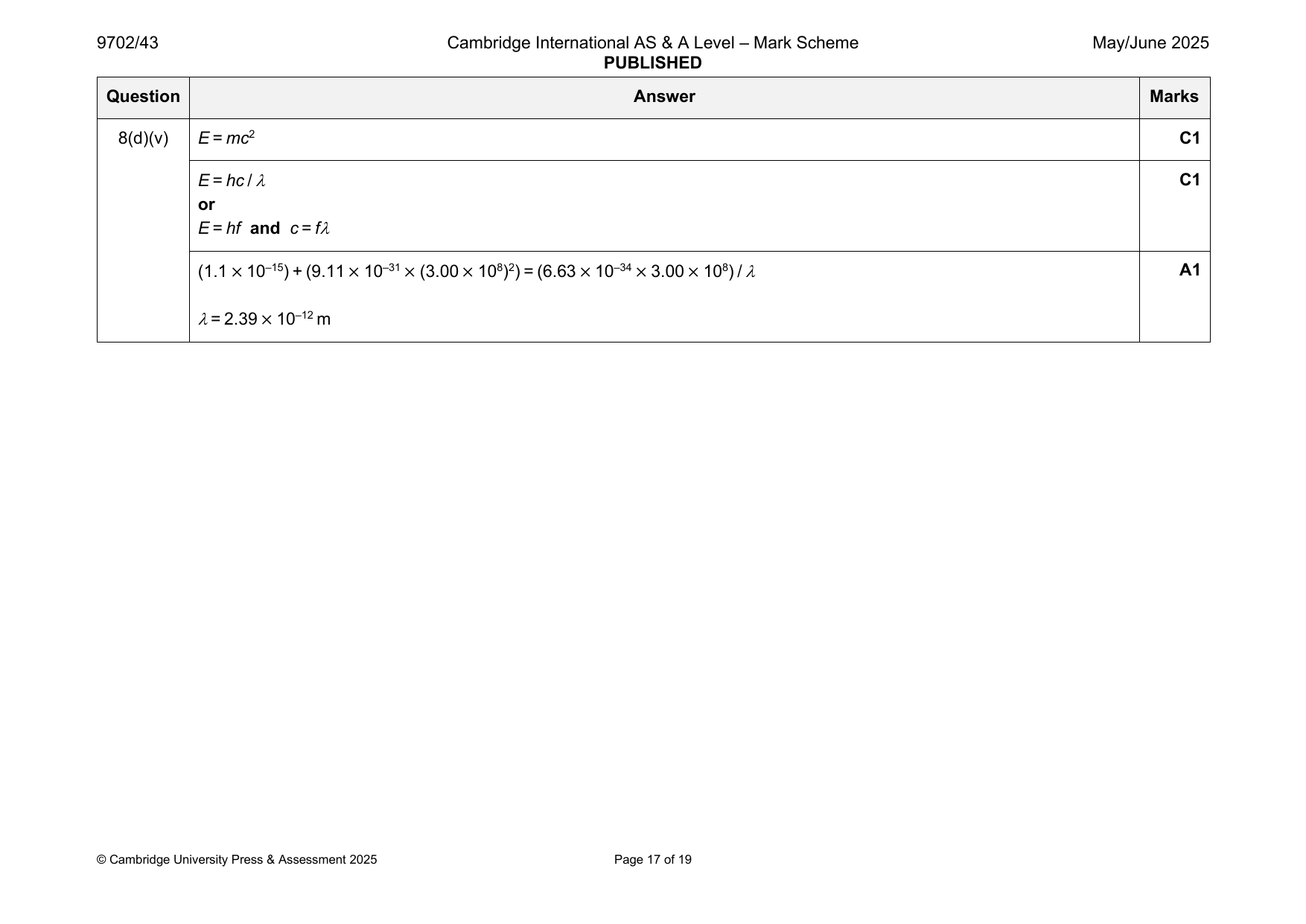 9702-2025-mj-43-q08 official mark scheme page
