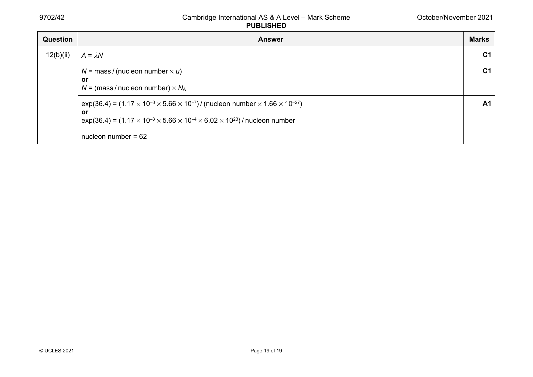 9702-2021-on-42-q12 official mark scheme page