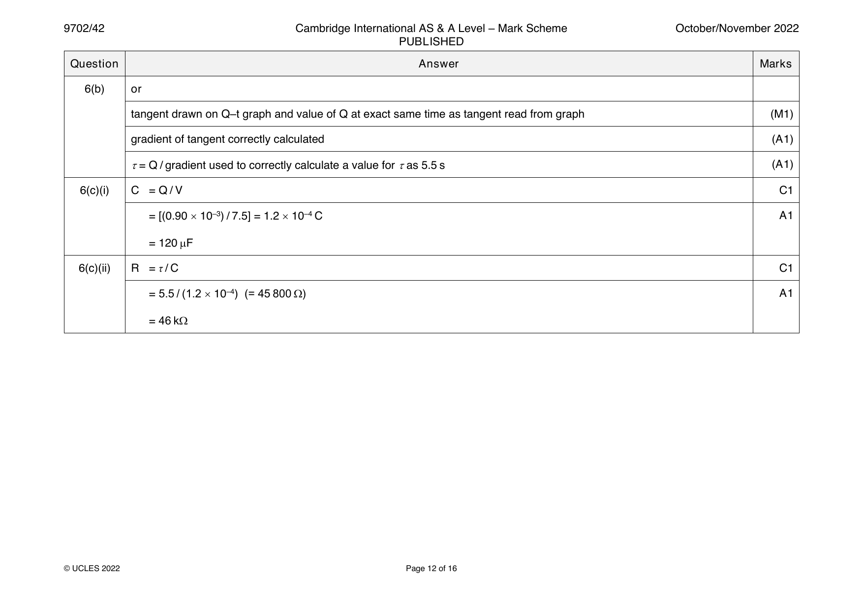 9702-2022-on-42-q06 official mark scheme page