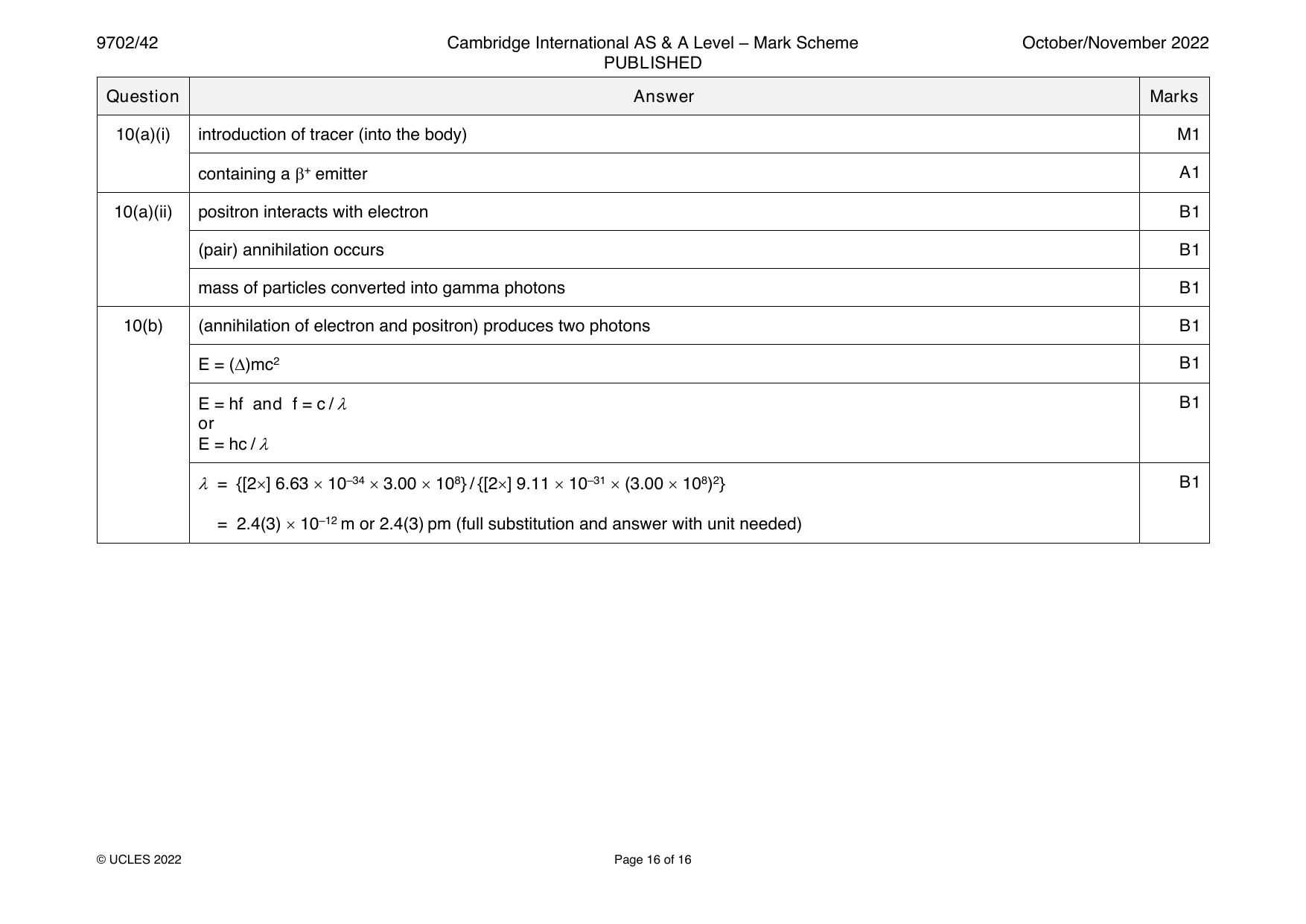9702-2022-on-42-q10 official mark scheme page