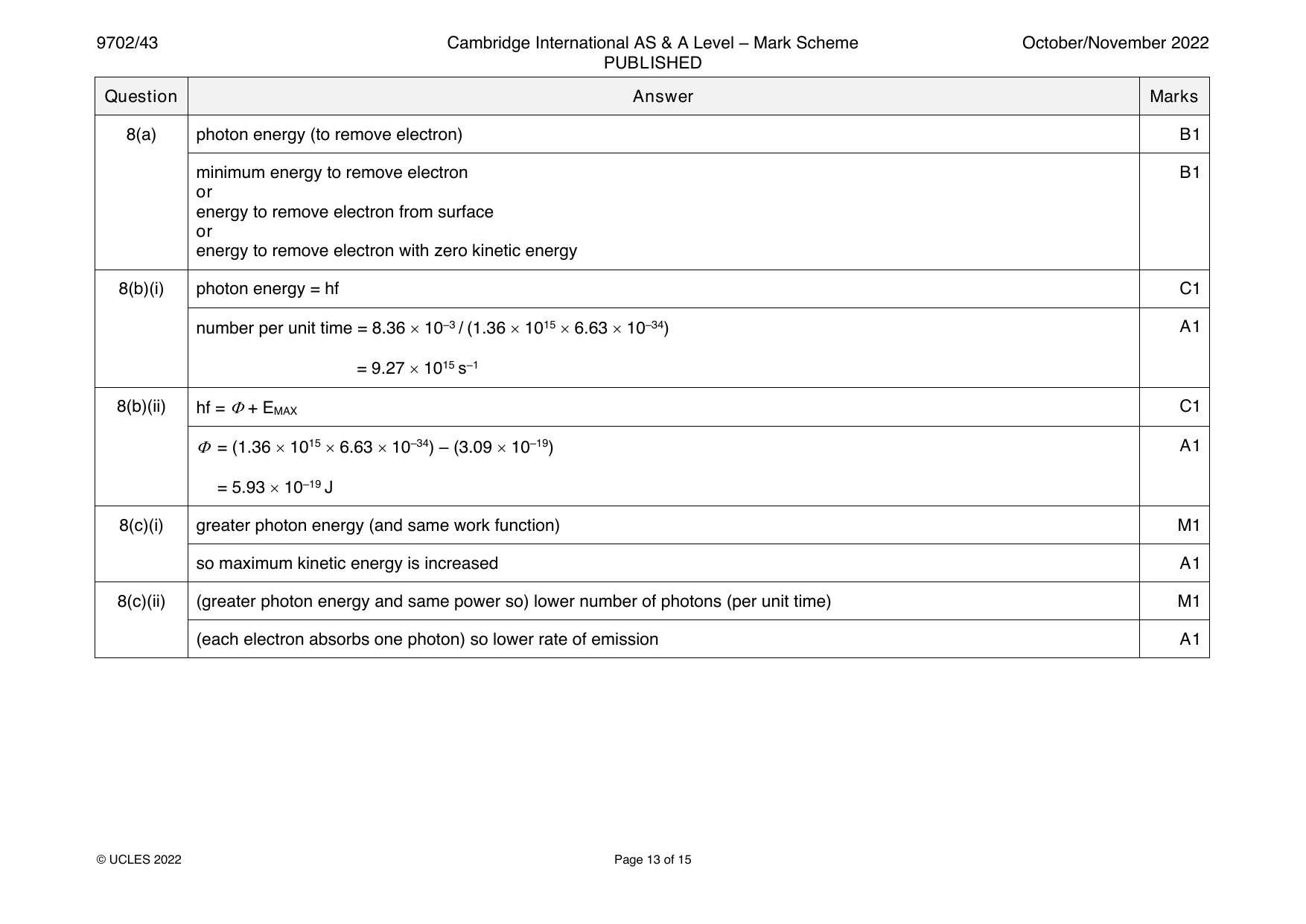 9702-2022-on-43-q08 official mark scheme page
