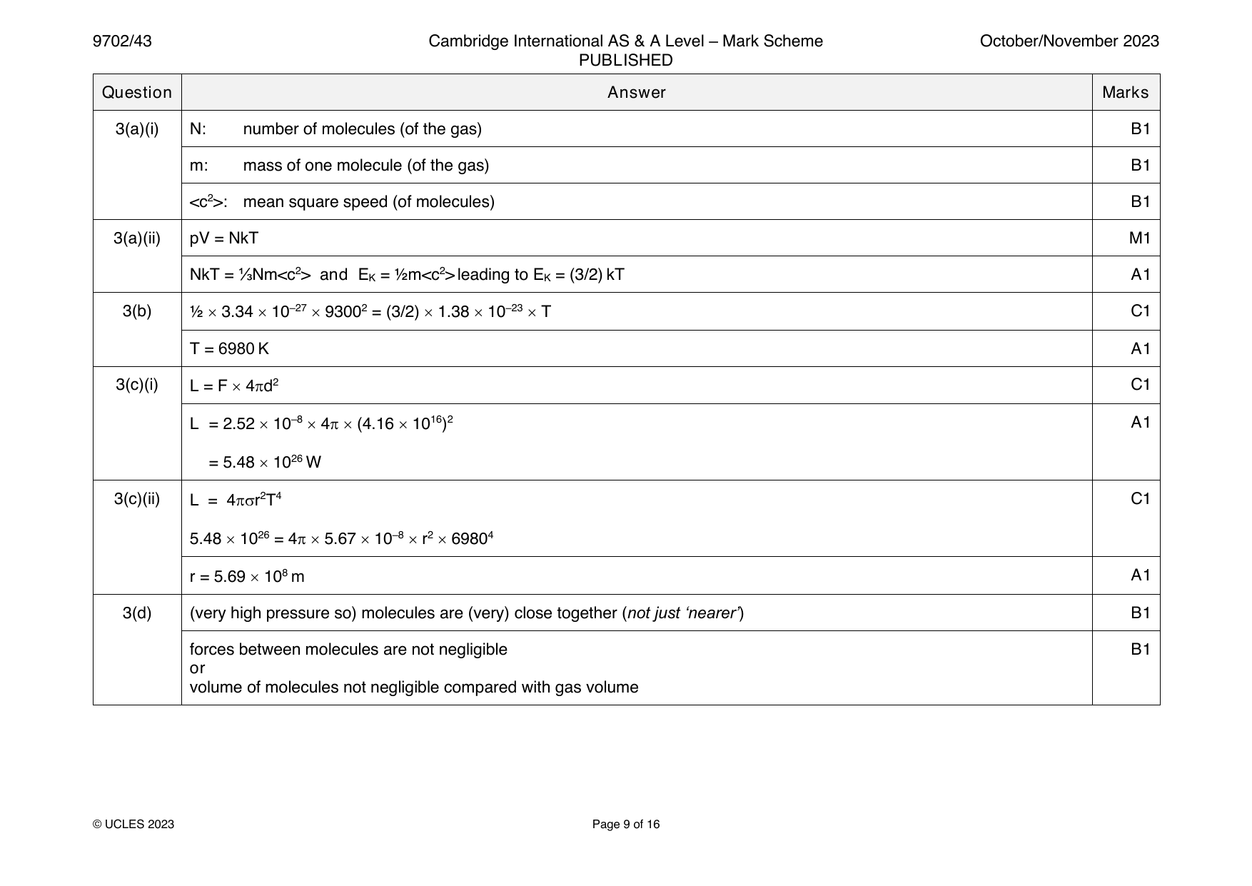9702-2023-on-43-q03 official mark scheme page