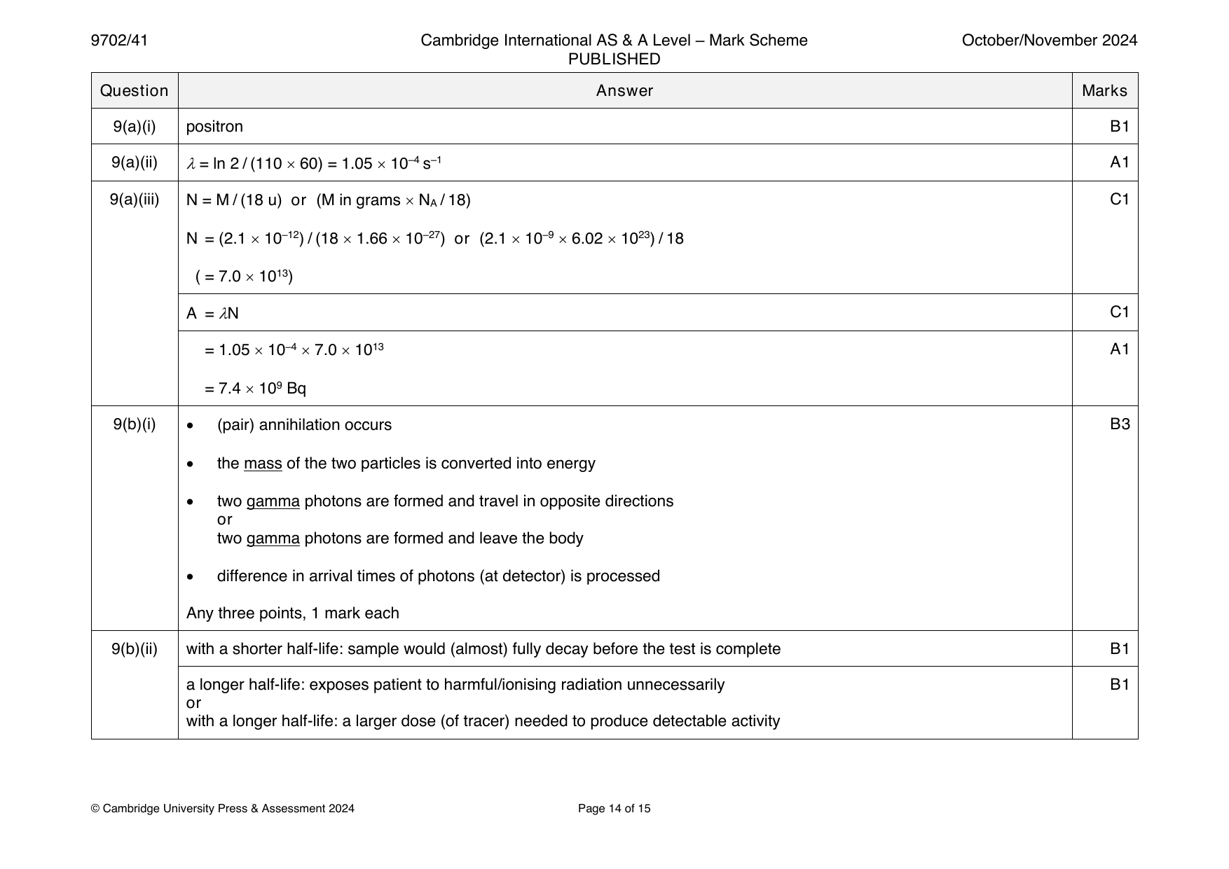 9702-2024-on-41-q09 official mark scheme page