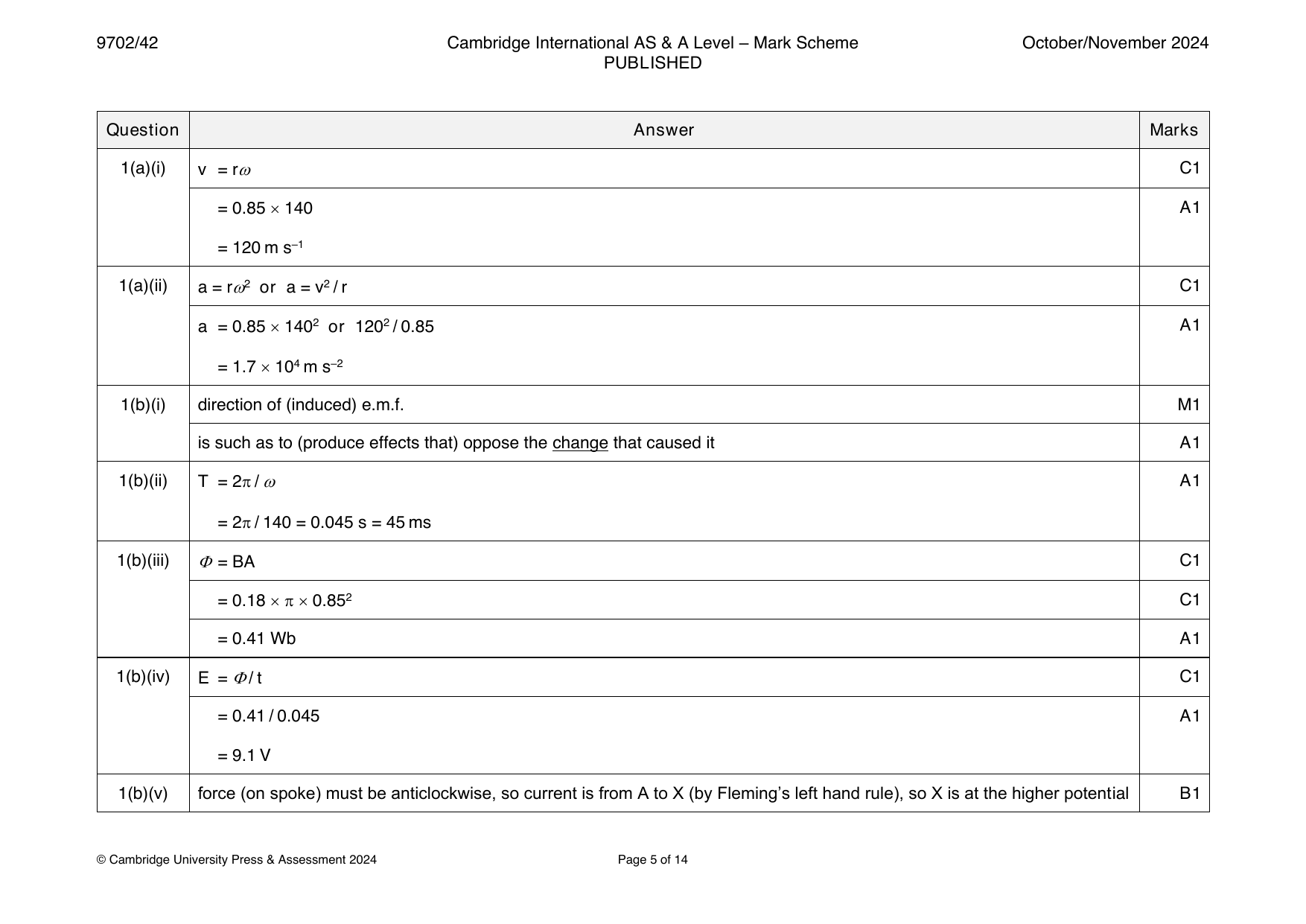 9702-2024-on-42-q01 official mark scheme page