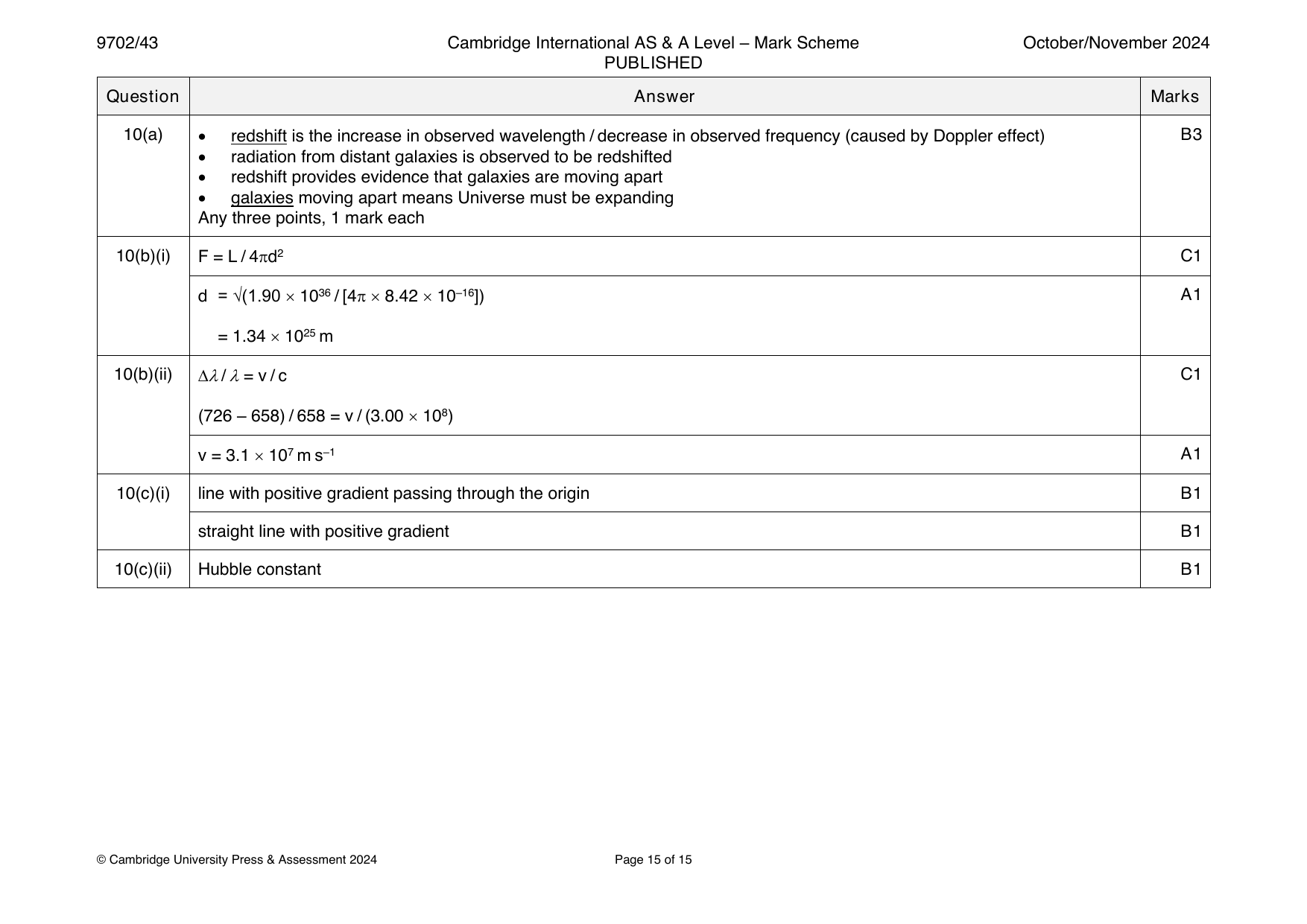 9702-2024-on-43-q10 official mark scheme page
