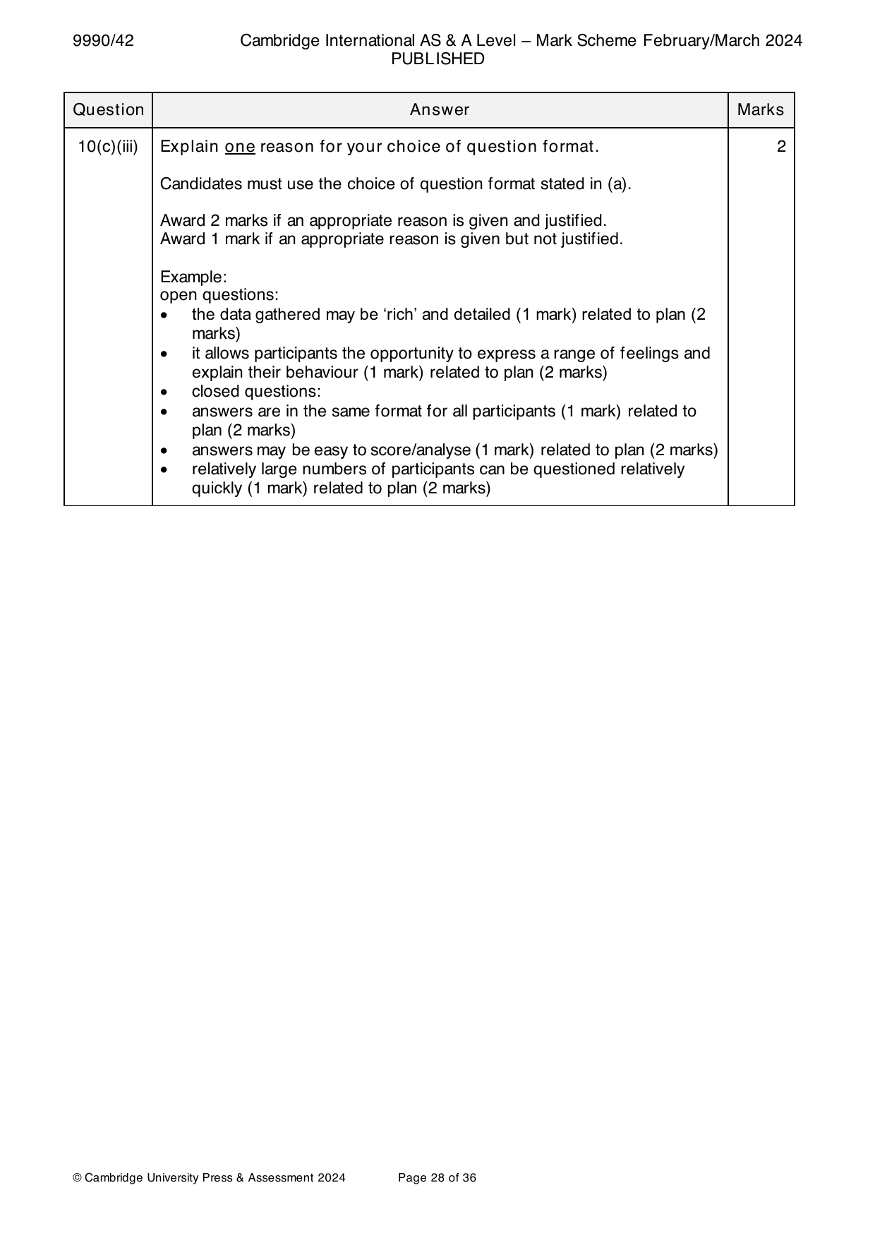 9990-2024-m-42-q10 official mark scheme page