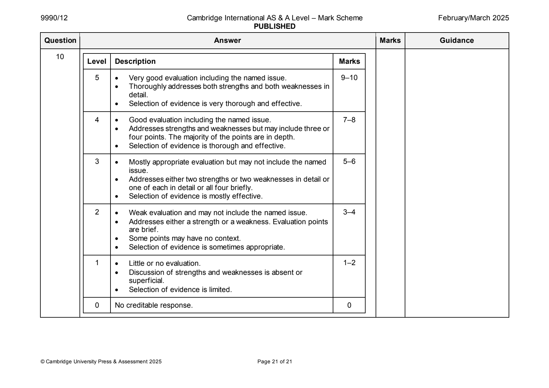 9990-2025-m-12-q10 official mark scheme page