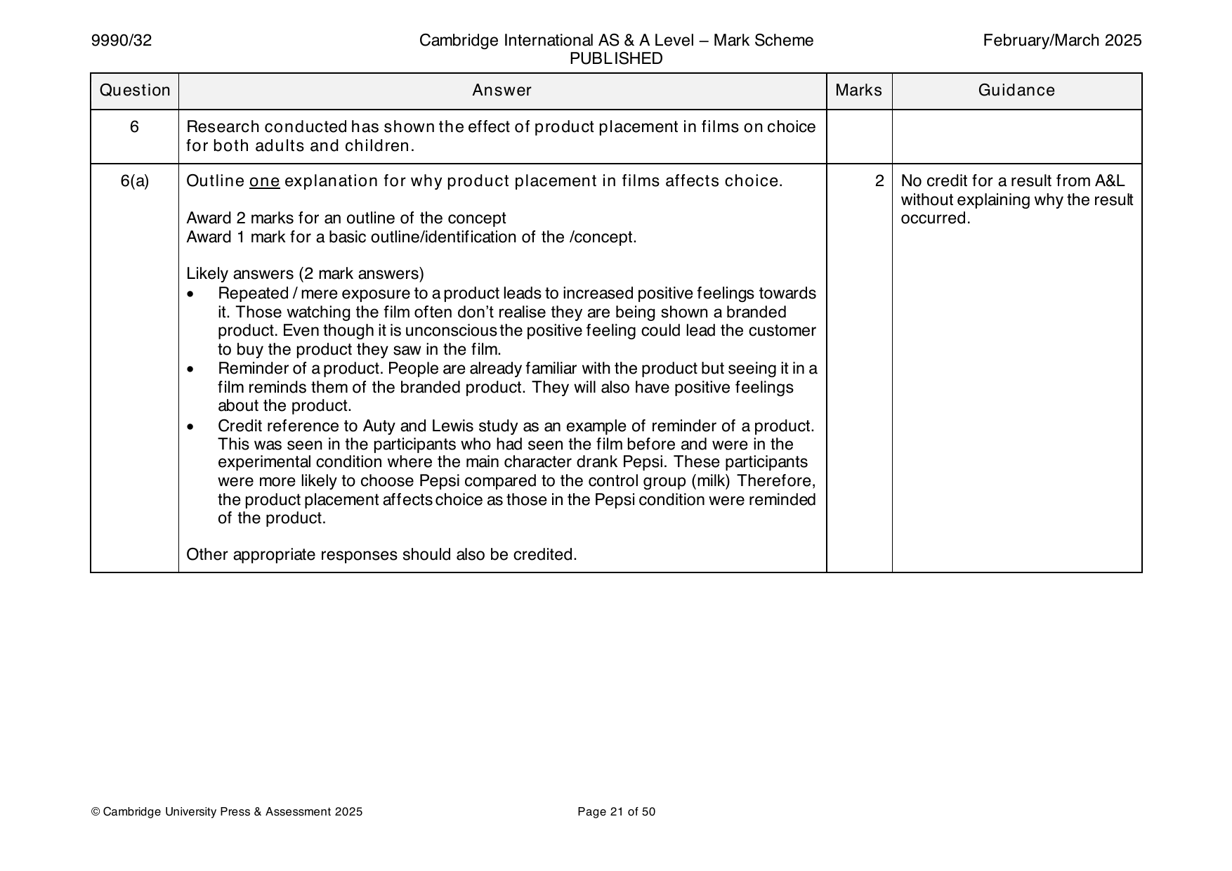 9990-2025-m-32-q06 official mark scheme page