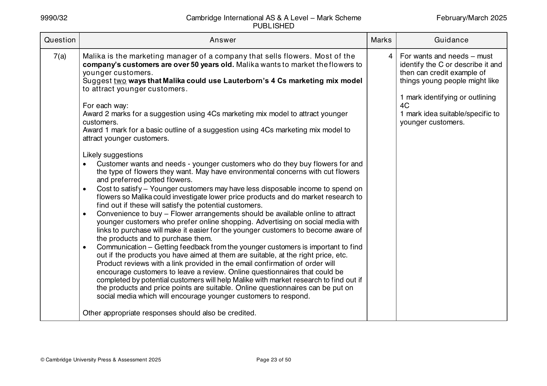 9990-2025-m-32-q07 official mark scheme page