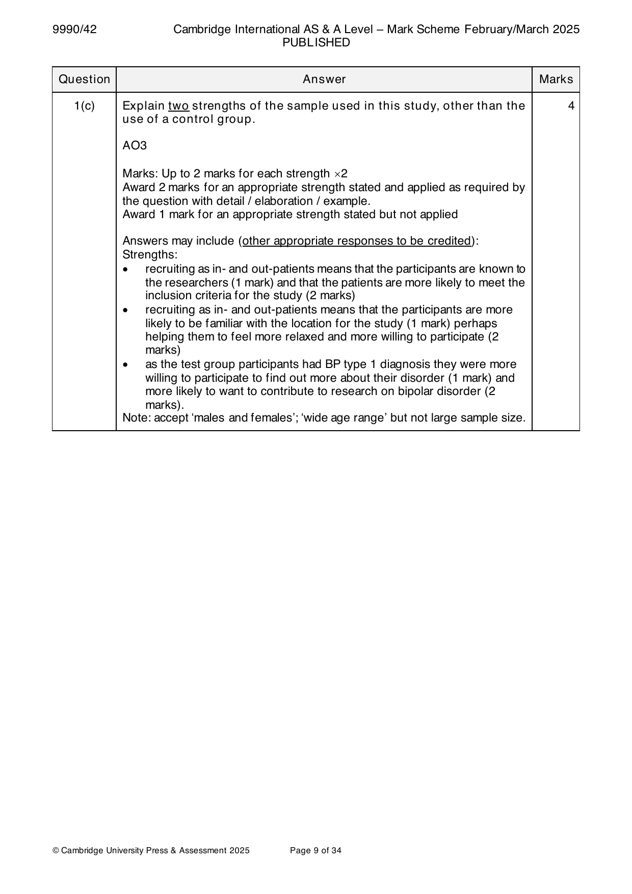 9990-2025-m-42-q01 official mark scheme page