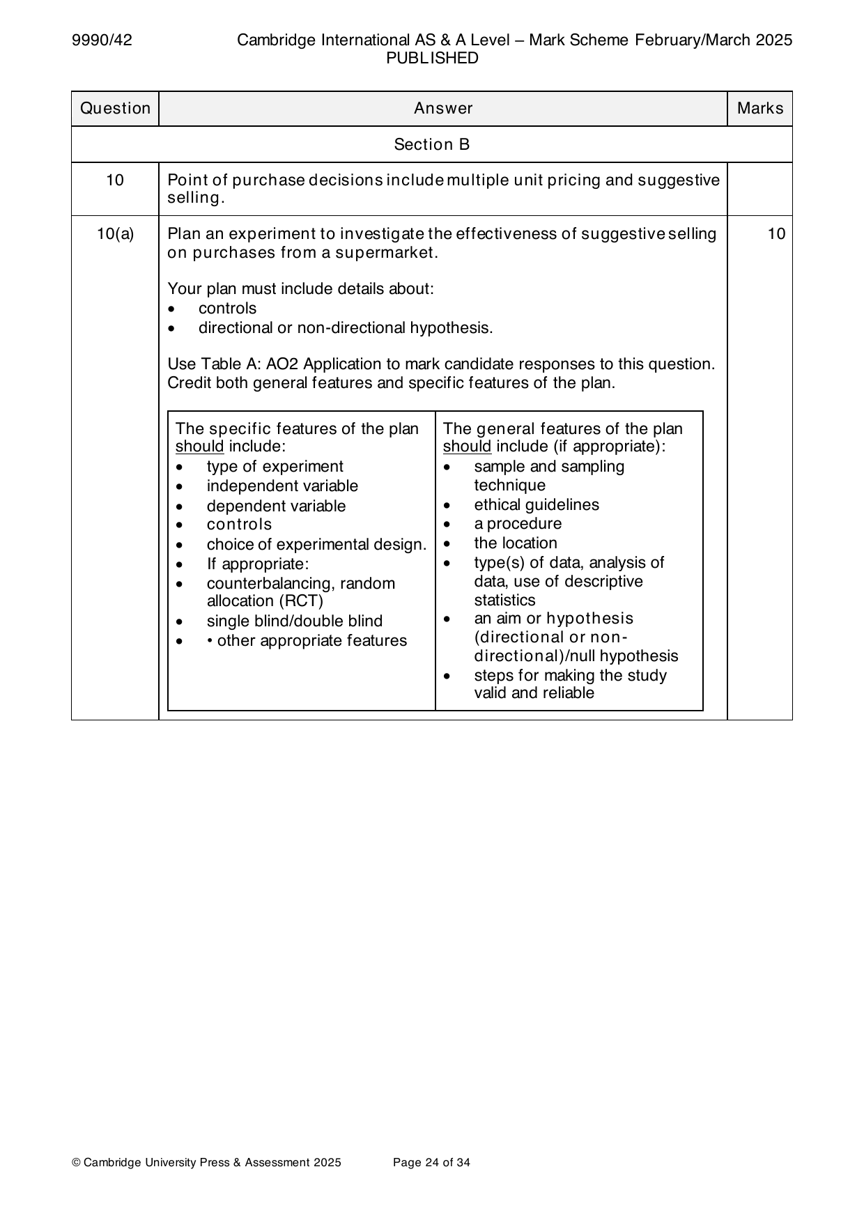 9990-2025-m-42-q10 official mark scheme page