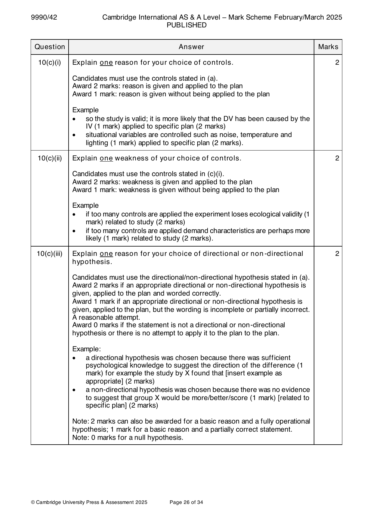 9990-2025-m-42-q10 official mark scheme page