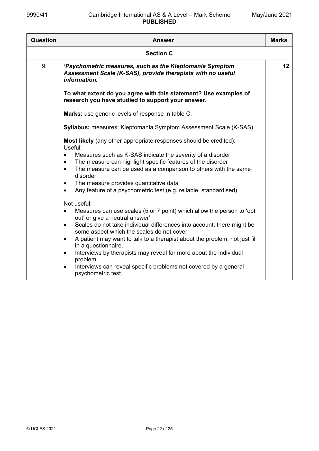 9990-2021-mj-41-q09 official mark scheme page