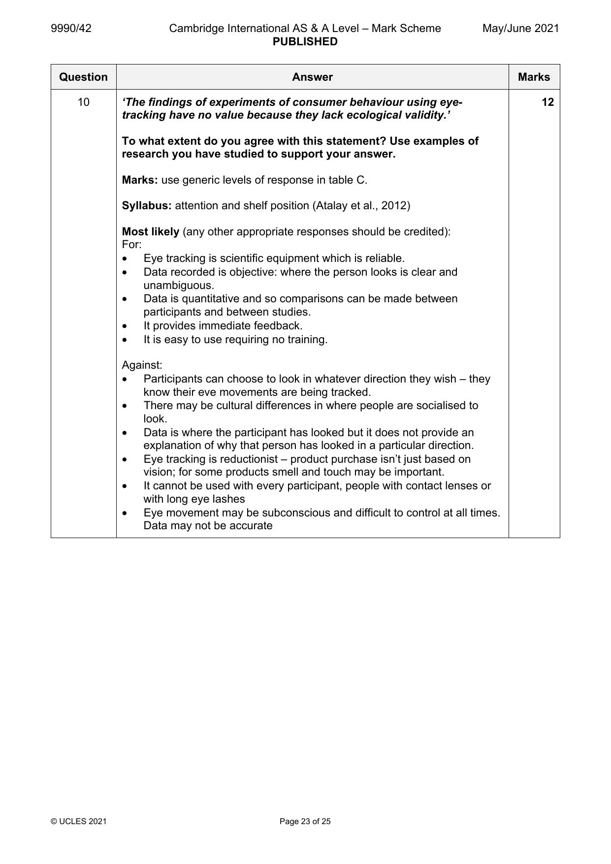 9990-2021-mj-42-q10 official mark scheme page