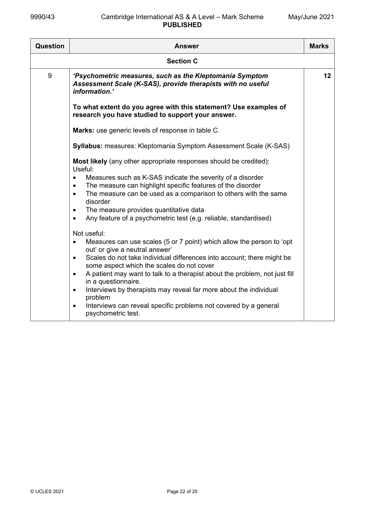 9990-2021-mj-43-q09 official mark scheme page