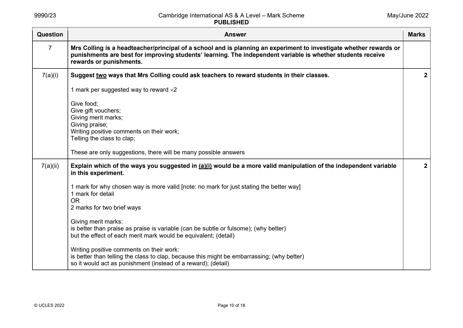 9990-2022-mj-23-q07 official mark scheme page