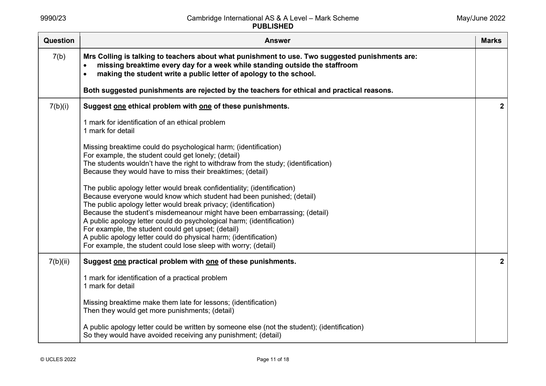 9990-2022-mj-23-q07 official mark scheme page