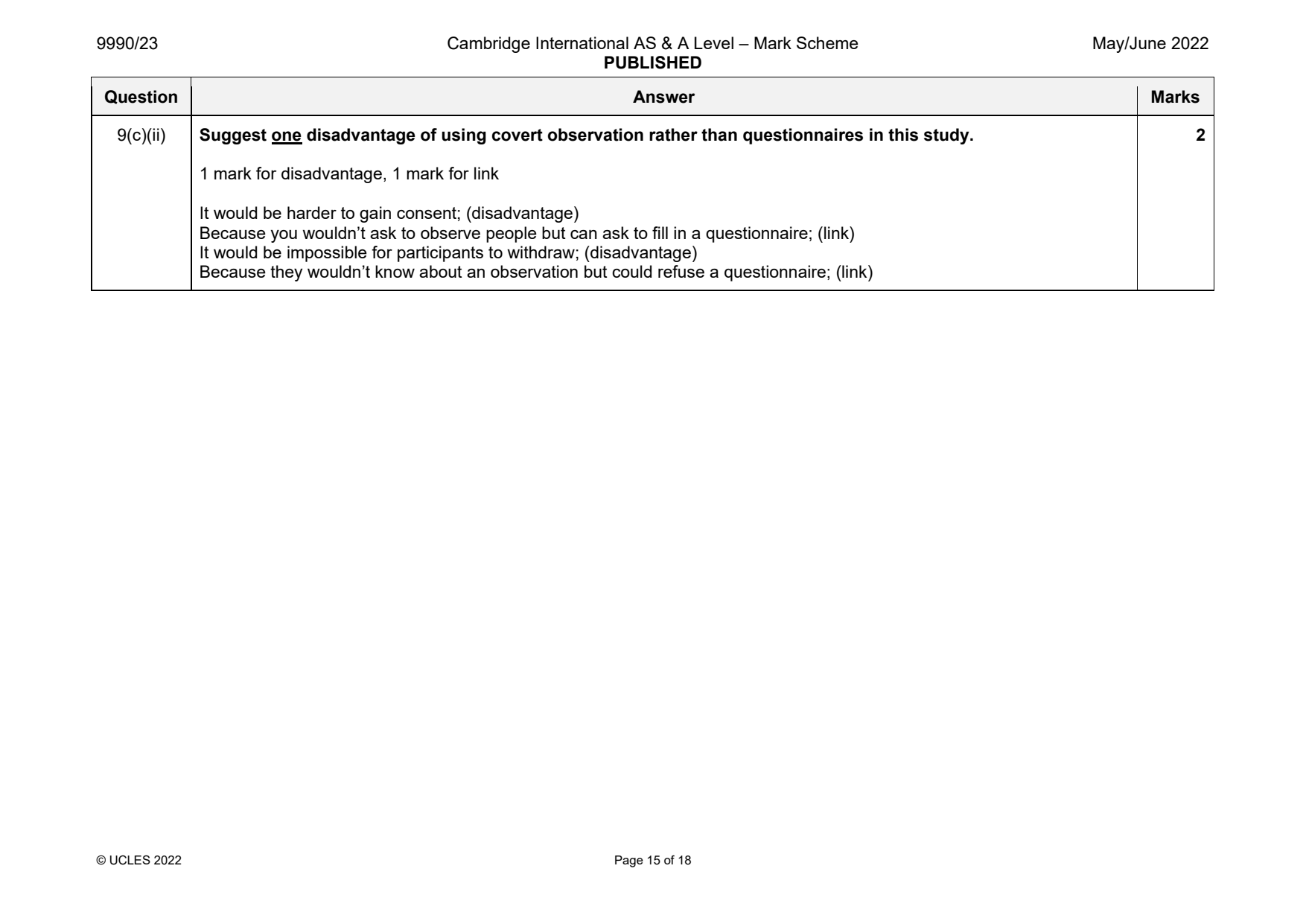 9990-2022-mj-23-q09 official mark scheme page