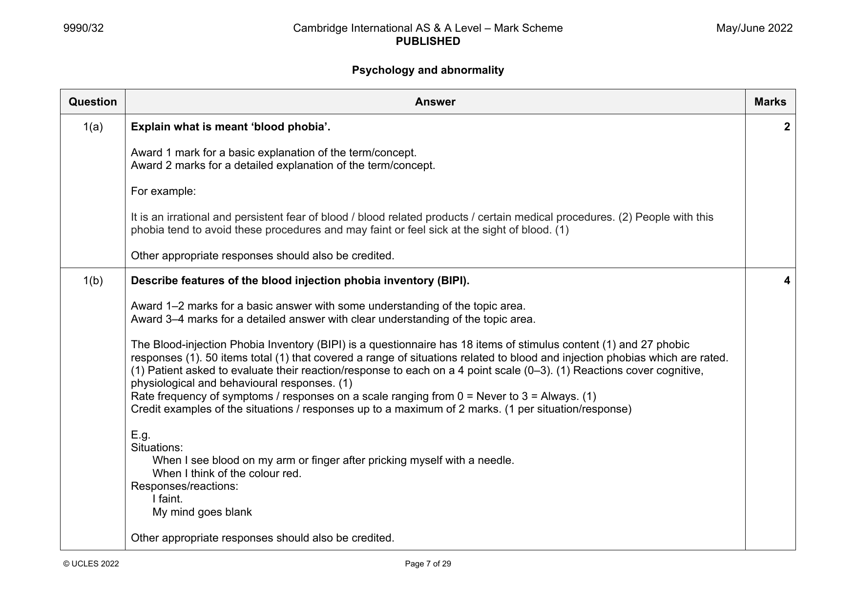 9990-2022-mj-32-q01 official mark scheme page