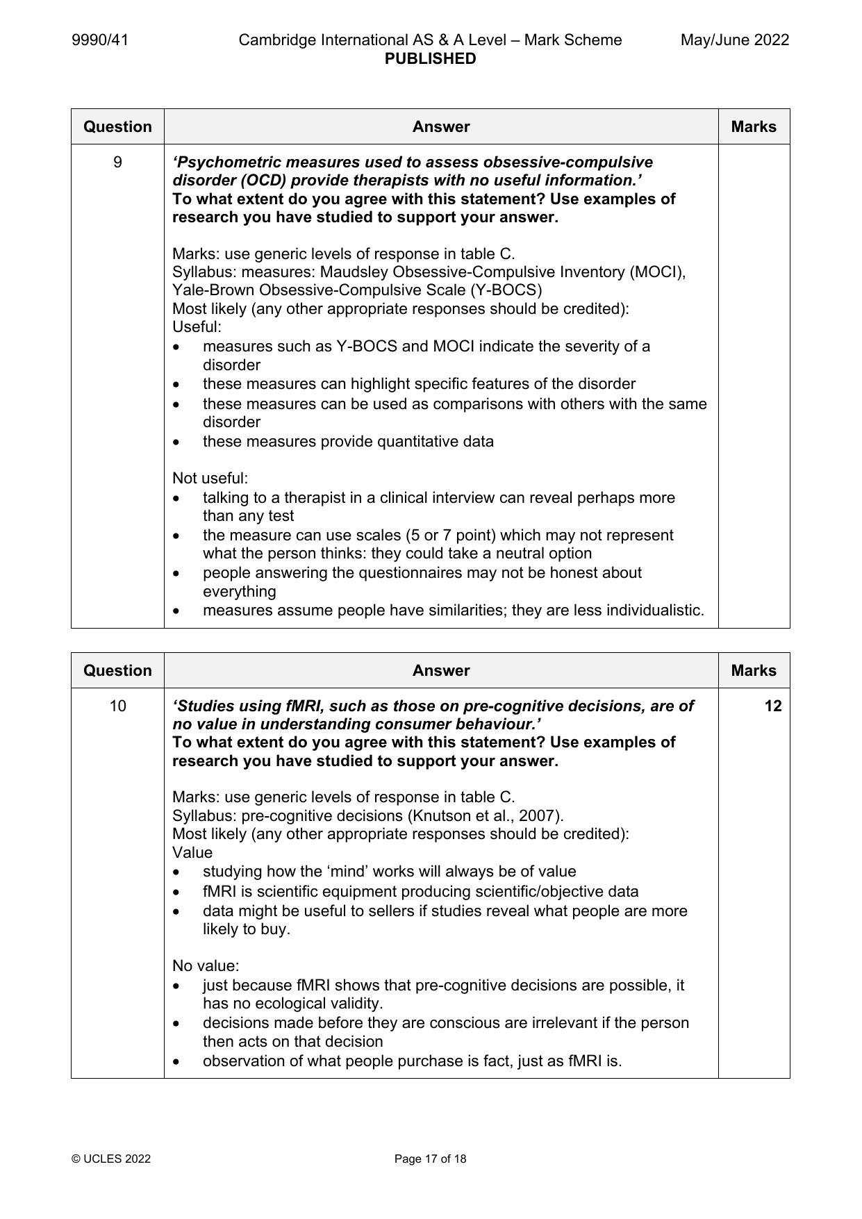 9990-2022-mj-41-q10 official mark scheme page