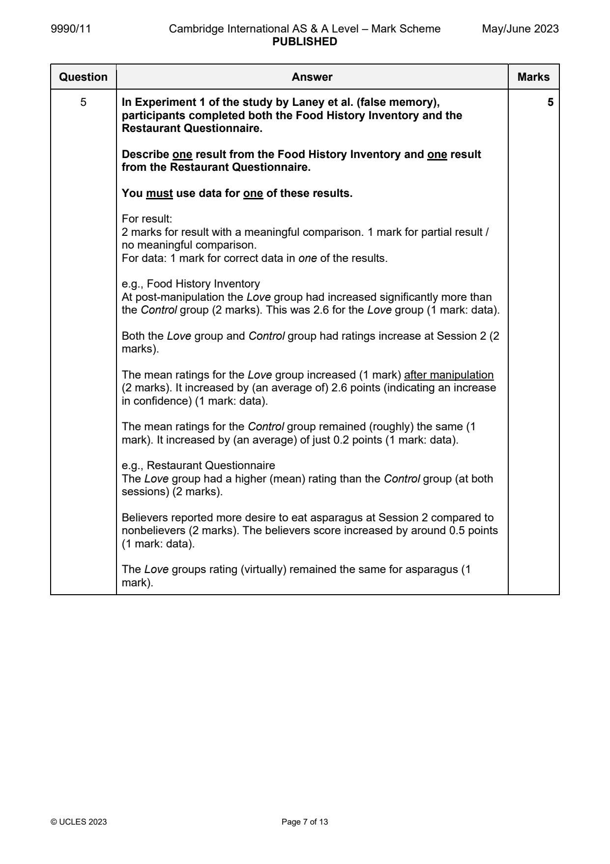 9990-2023-mj-11-q05 official mark scheme page