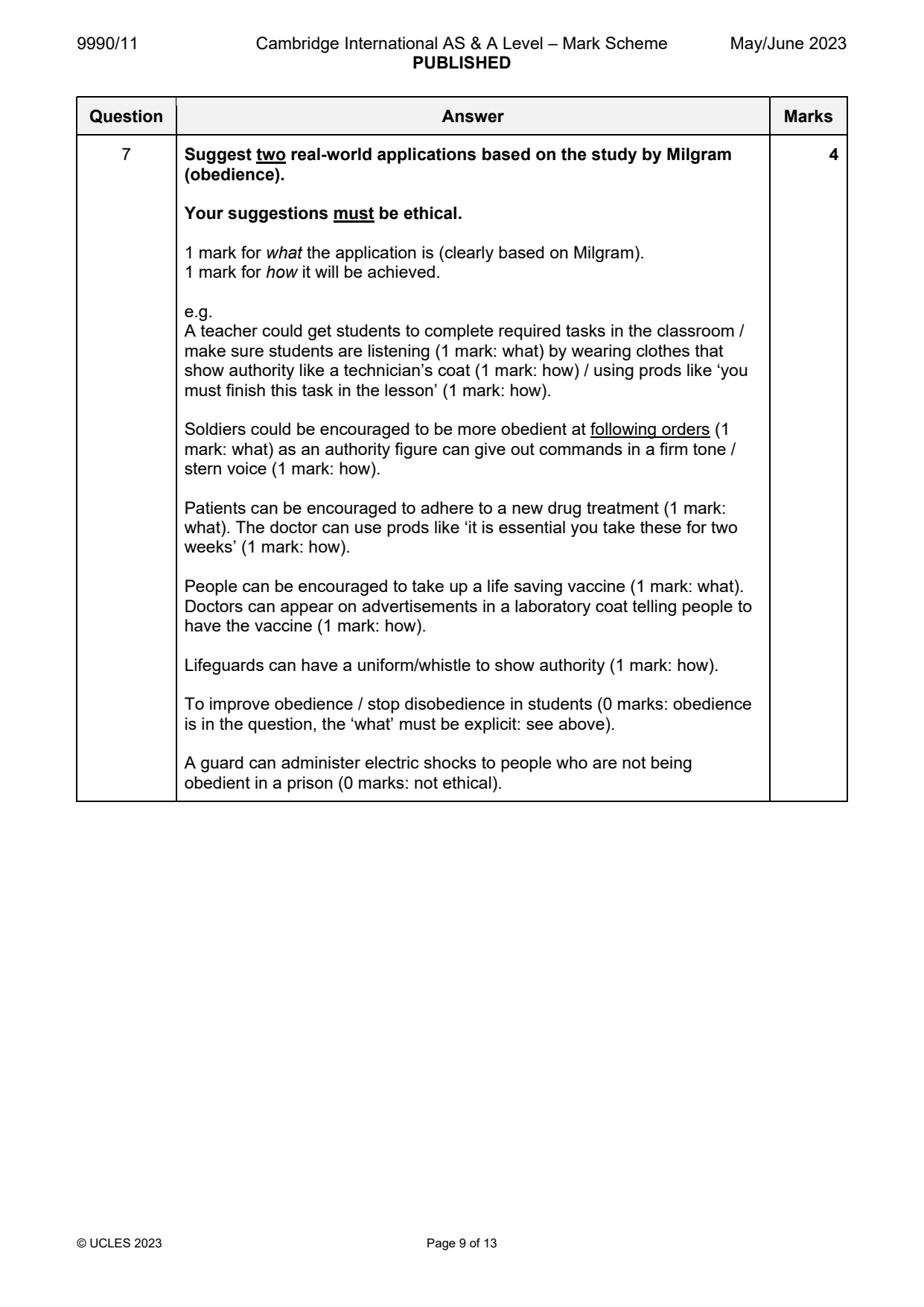 9990-2023-mj-11-q07 official mark scheme page