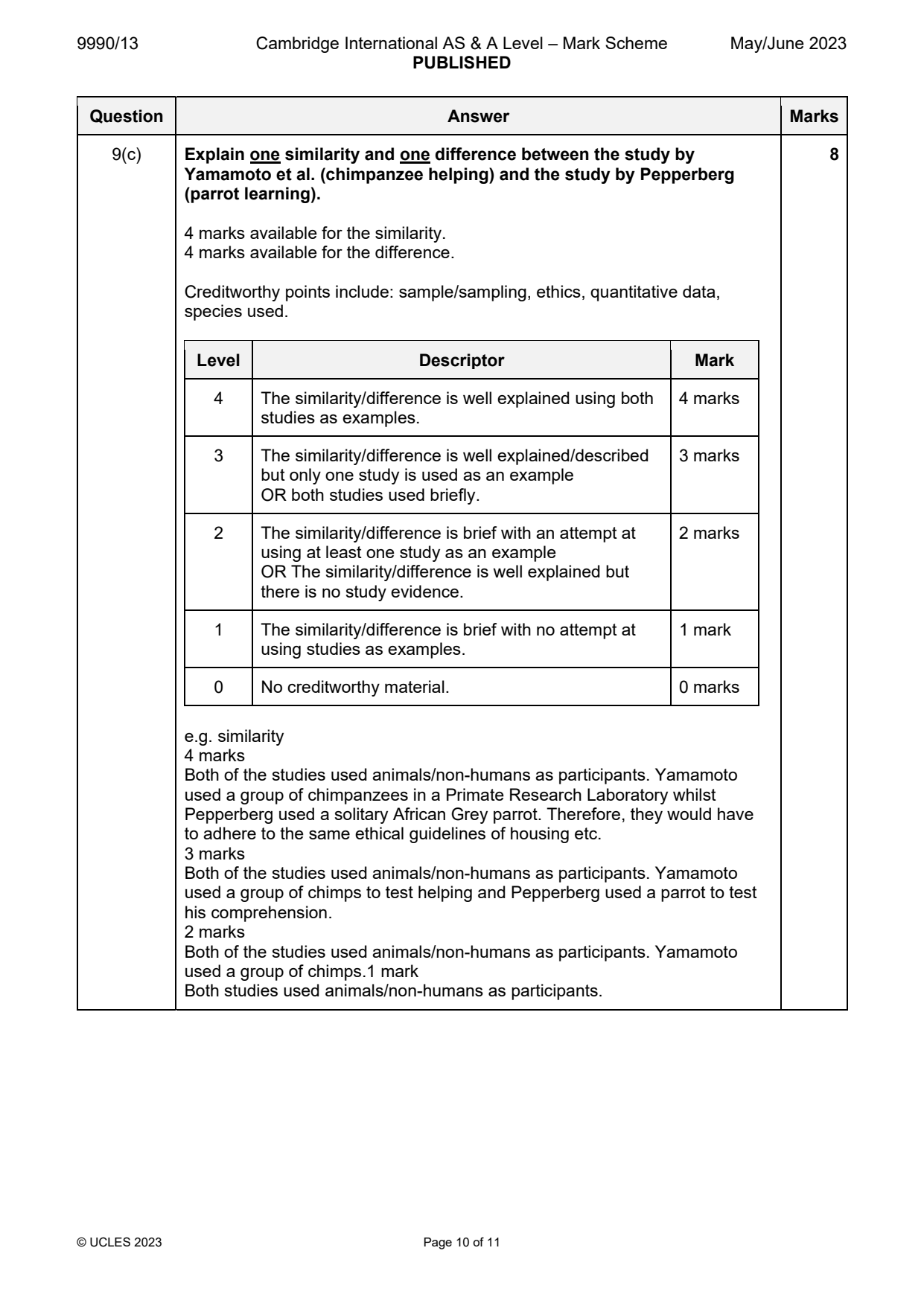 9990-2023-mj-13-q09 official mark scheme page