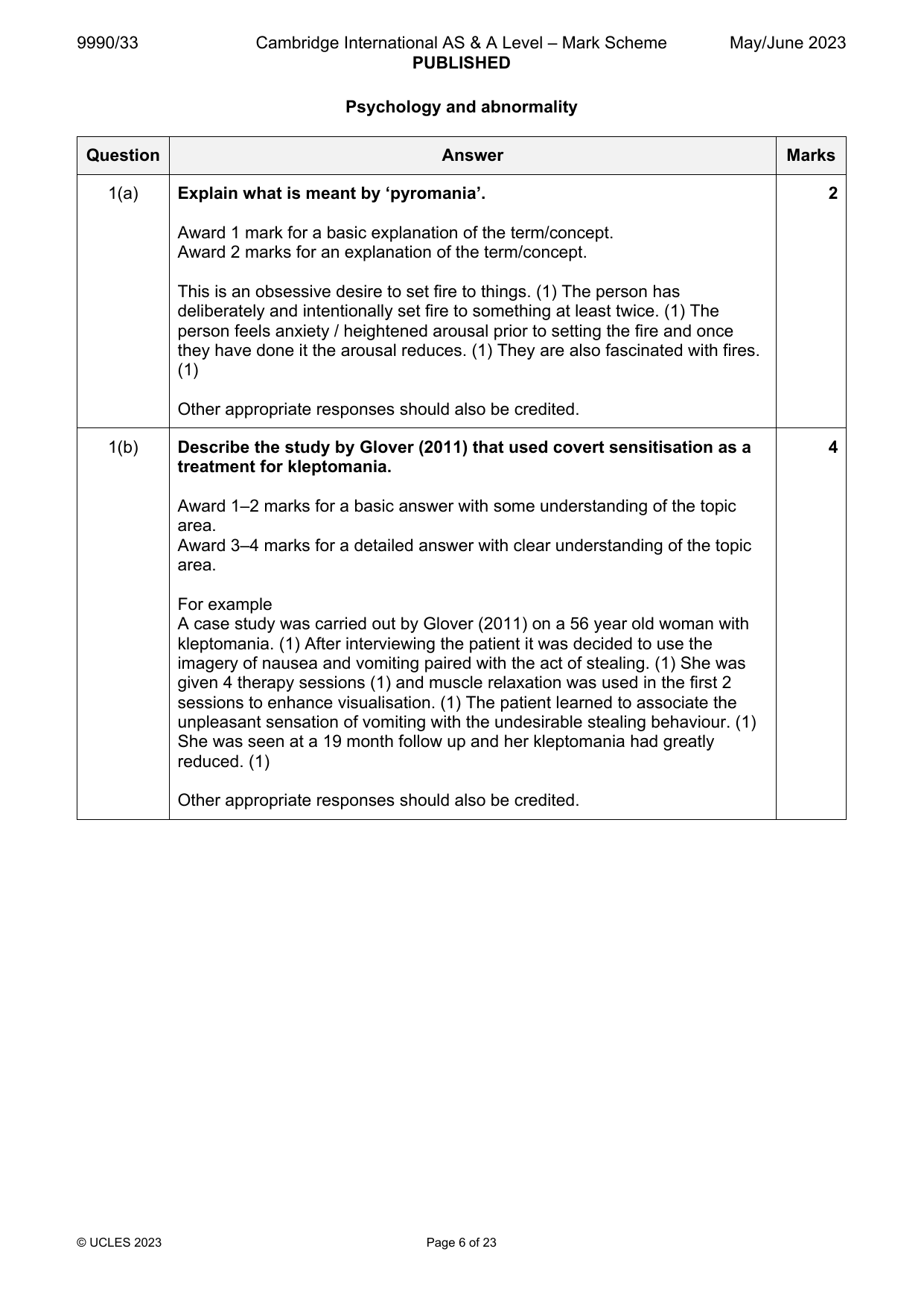 9990-2023-mj-33-q01 official mark scheme page