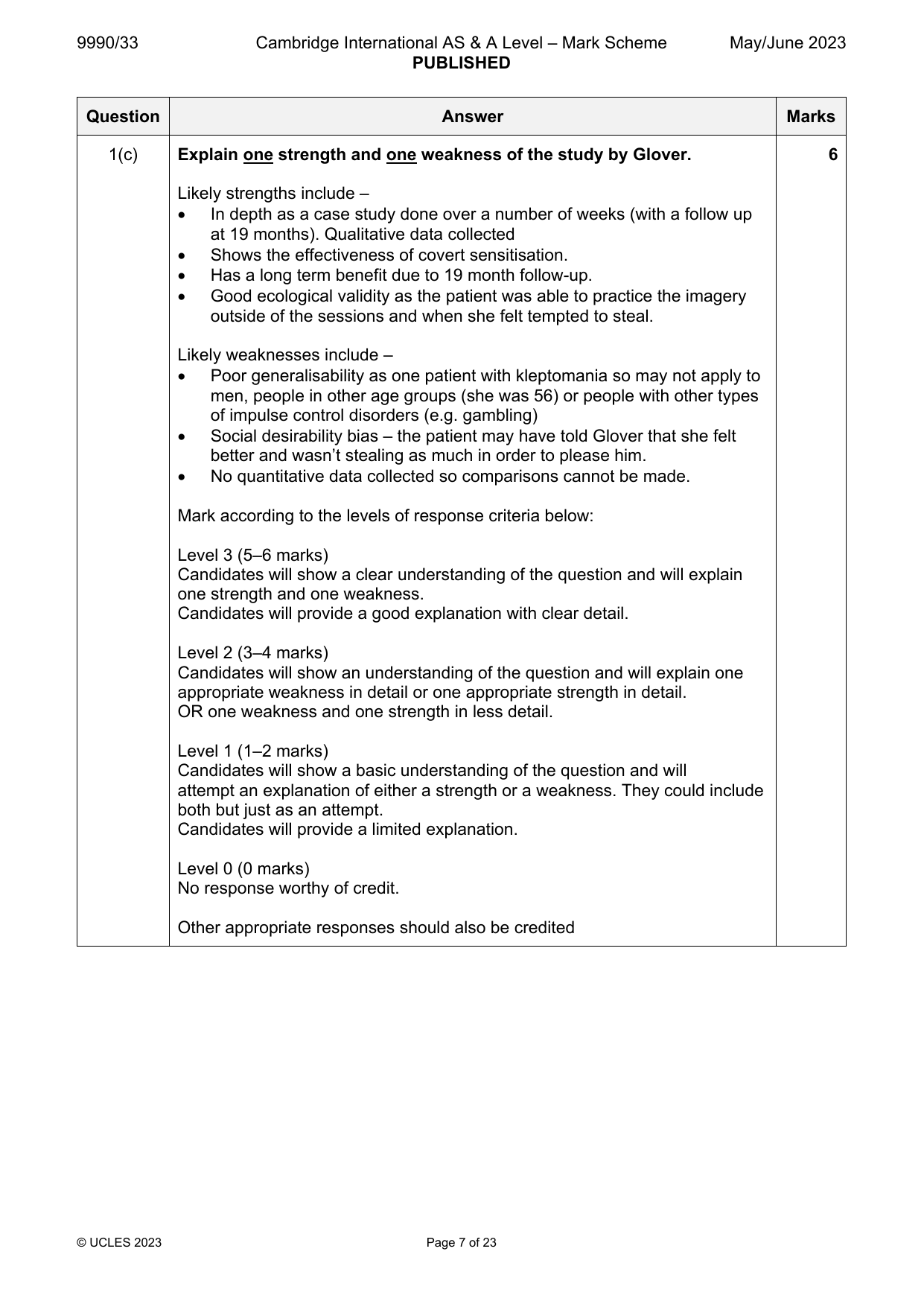 9990-2023-mj-33-q01 official mark scheme page