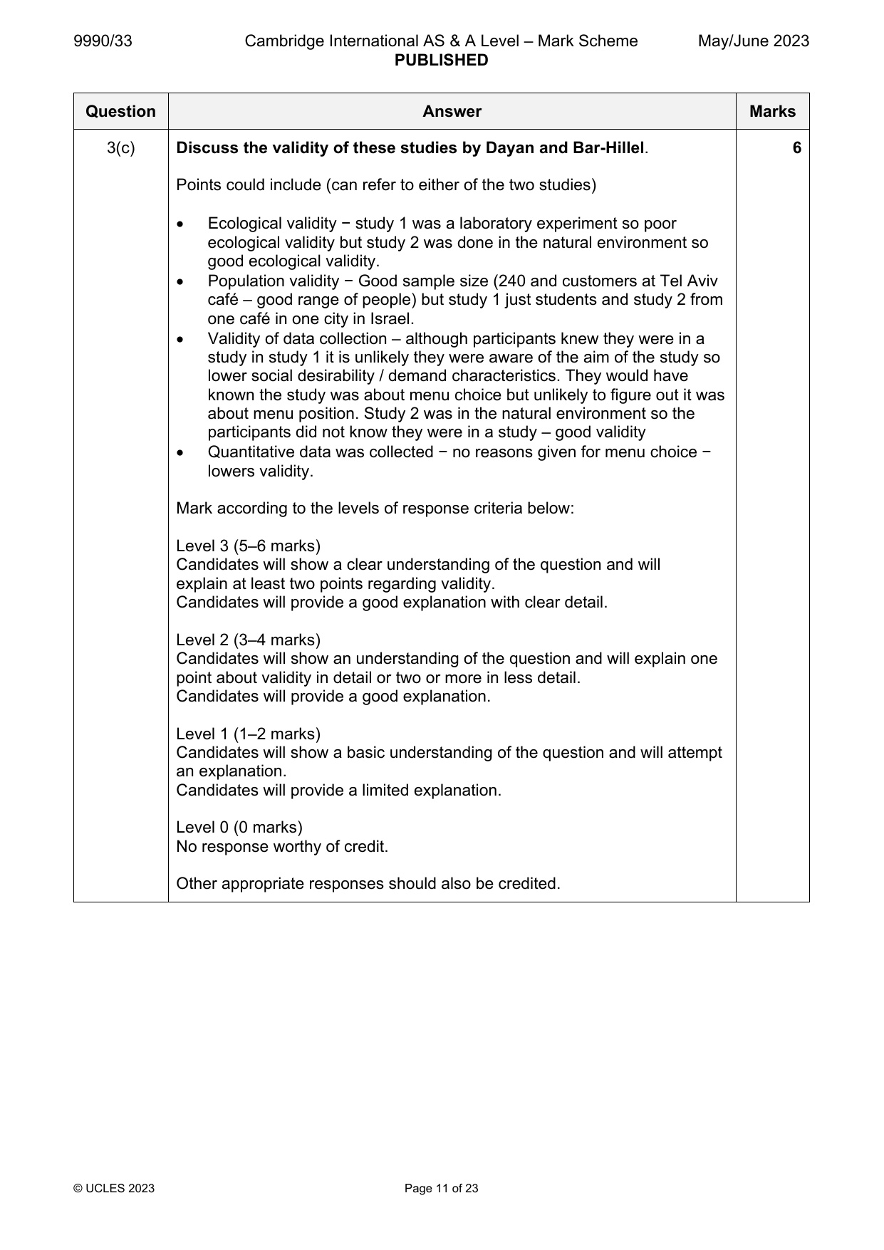9990-2023-mj-33-q03 official mark scheme page