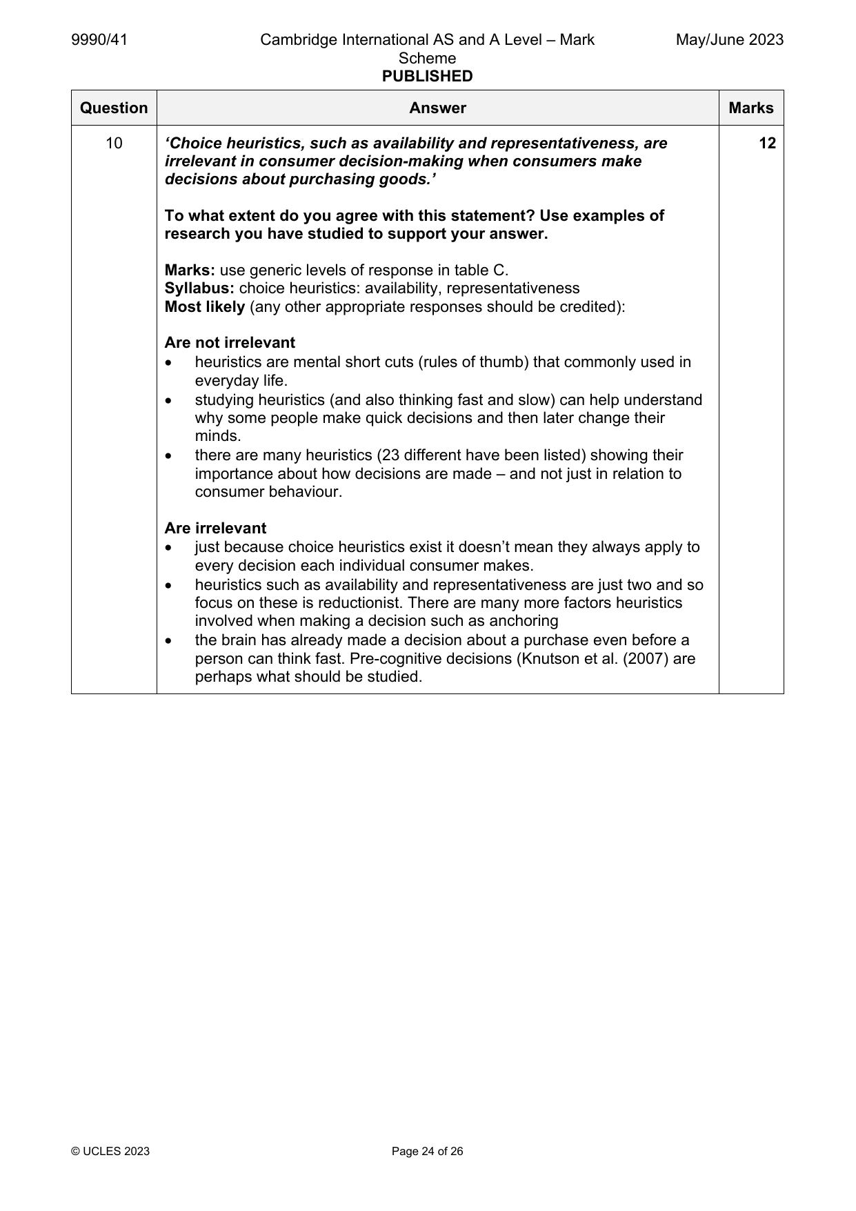 9990-2023-mj-41-q10 official mark scheme page